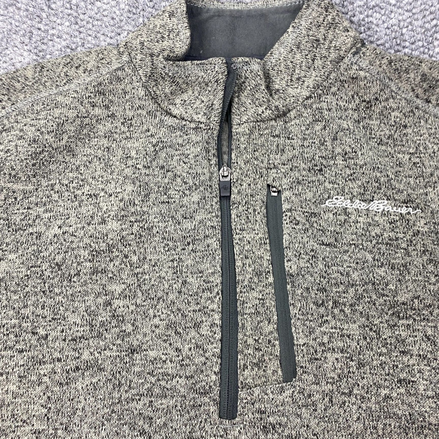 Eddie Bauer VINTAGE Eddie Bauer Sweater Mens Large Gray Quarter Zip Fleece Pullover Chest Pocket Size US L / EU 52-54 / 3 - 3 Thumbnail