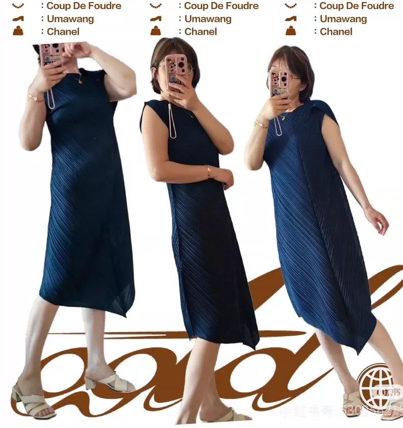 Issey Miyake Issey Miyake size:3 Navy blue irregular kelp dress Size S / US 4 / IT 40 - 1 Thumbnail
