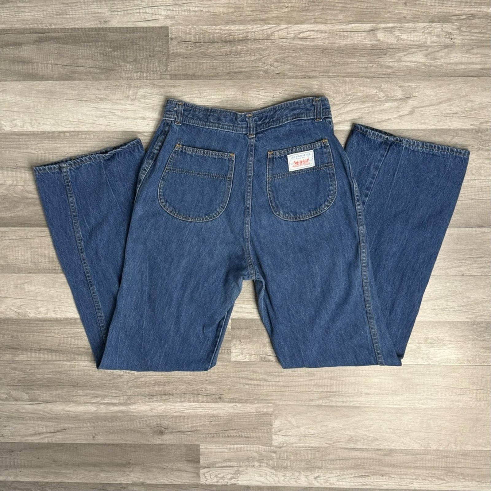 Levi's Vintage 70s Levi’s Wide Leg Jeans High Rise Flare Talon USA Size 30" / US 8 / IT 44 - 2 Thumbnail