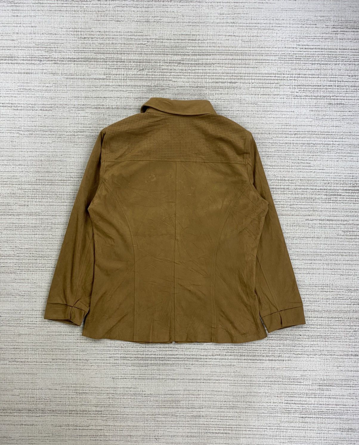 Longchamp Vintage Longchamp Artificial Suede Leather Zipper Jacket Size US M / EU 48-50 / 2 - 2 Thumbnail