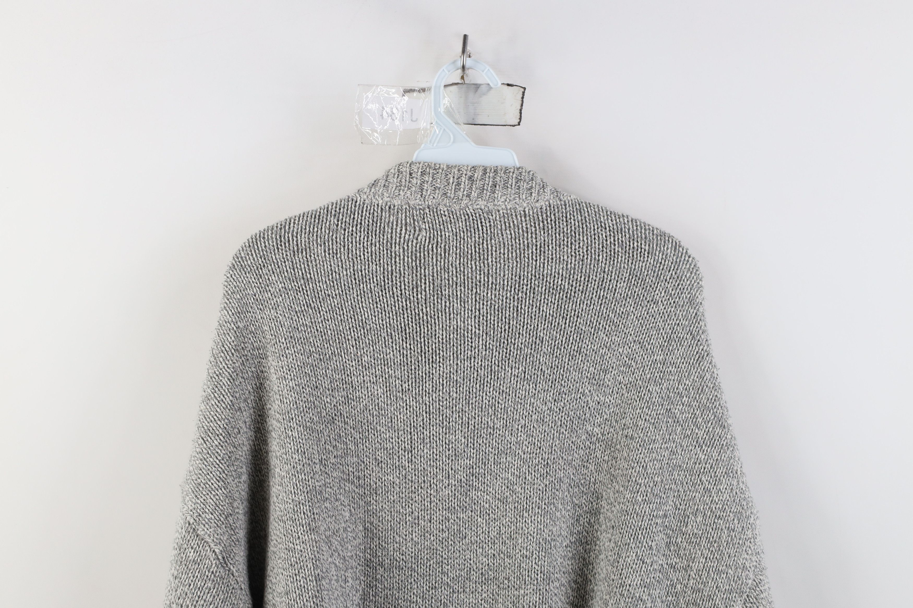 Vintage Vintage 90s Streetwear Ribbed Knit Henley Sweater Gray USA Size US XL / EU 56 / 4 - 9 Thumbnail