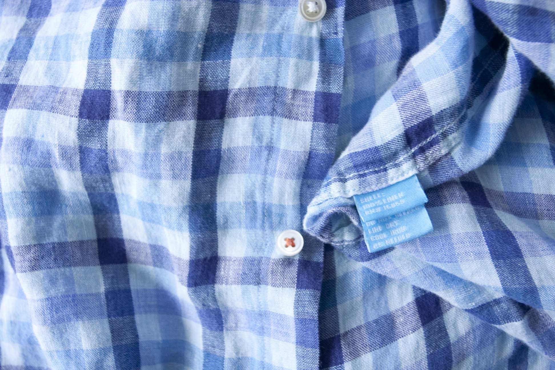 J.McLaughlin J McLaughlin Shirt 100% Linen Size L Blue Plaid Size US L / EU 52-54 / 3 - 5 Thumbnail