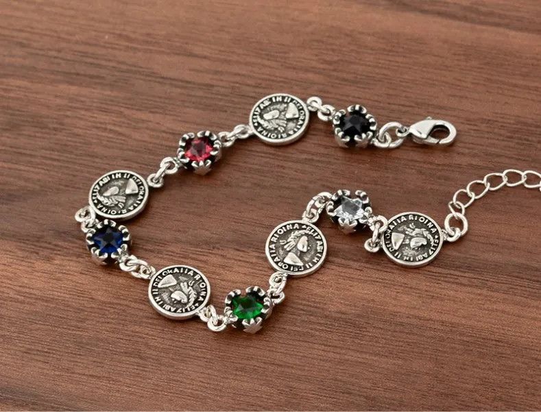 Jewelry Coin Shiny Crystal Charm Bracelet Size ONE SIZE - 4 Thumbnail