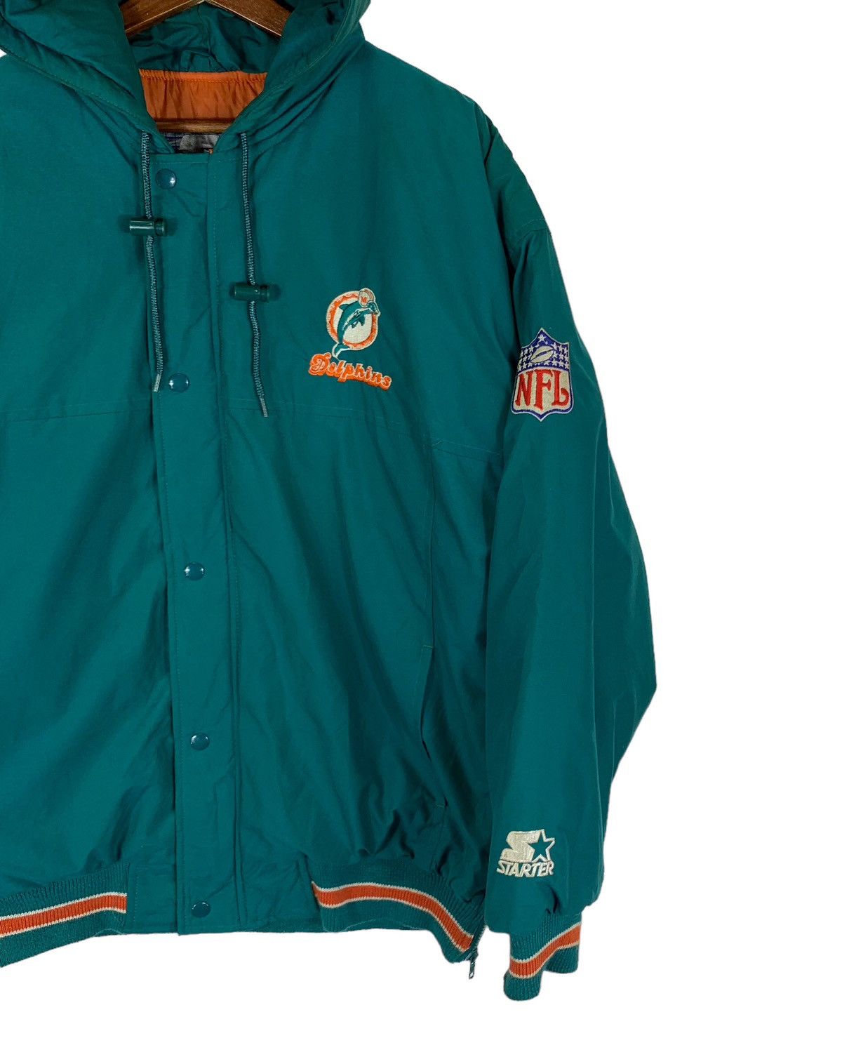 Starter × Vintage VINTAGE MIAMI DOLPHINS NFL STARTER BOMBER LIGHT JACKET Size US M / EU 48-50 / 2 - 6 Thumbnail