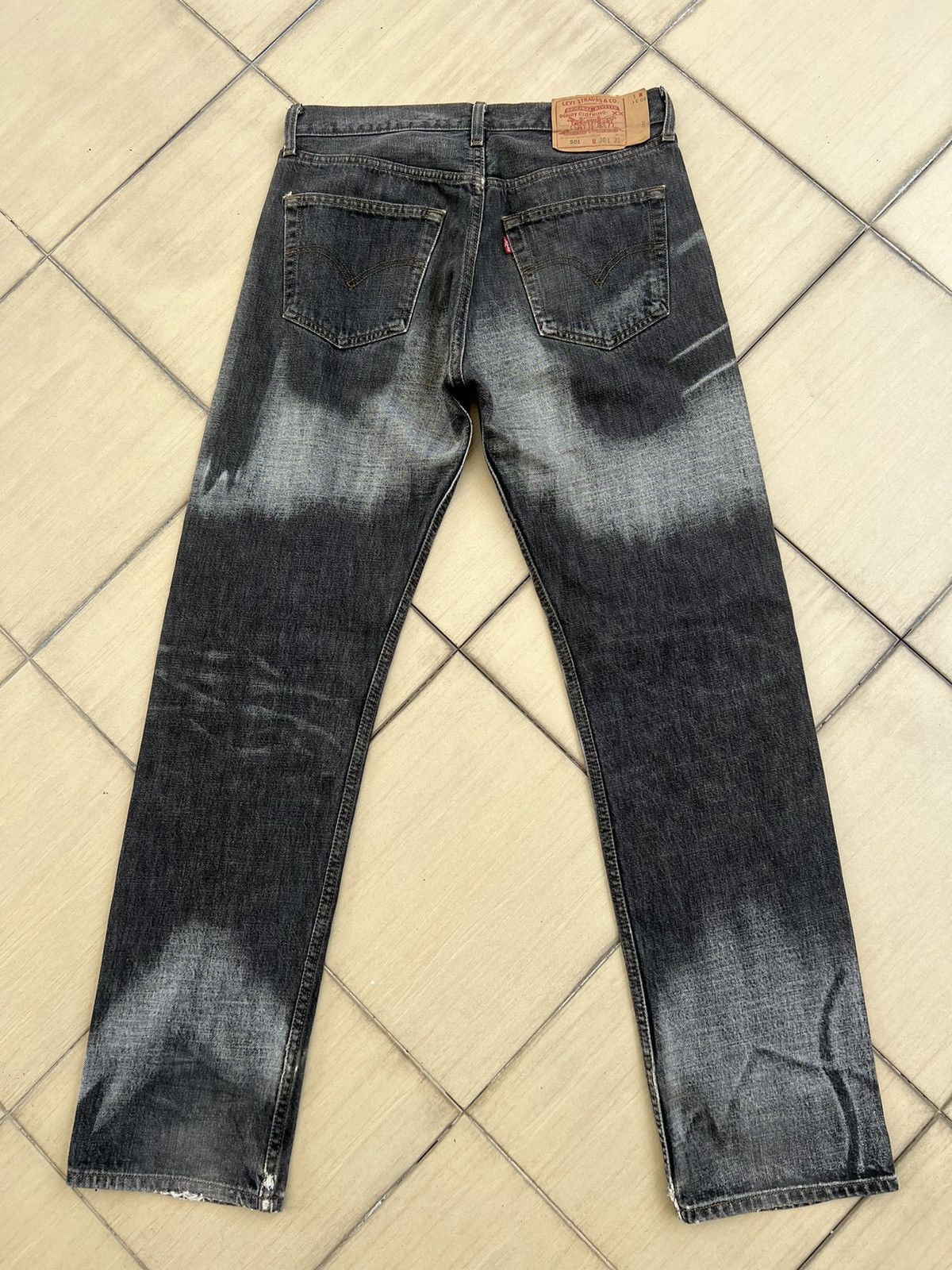 Levi's Vintage Y2K 2003 Levi’s 501 Jeans Distressed Laser Denim Size US 30 / EU 46 - 2 Thumbnail