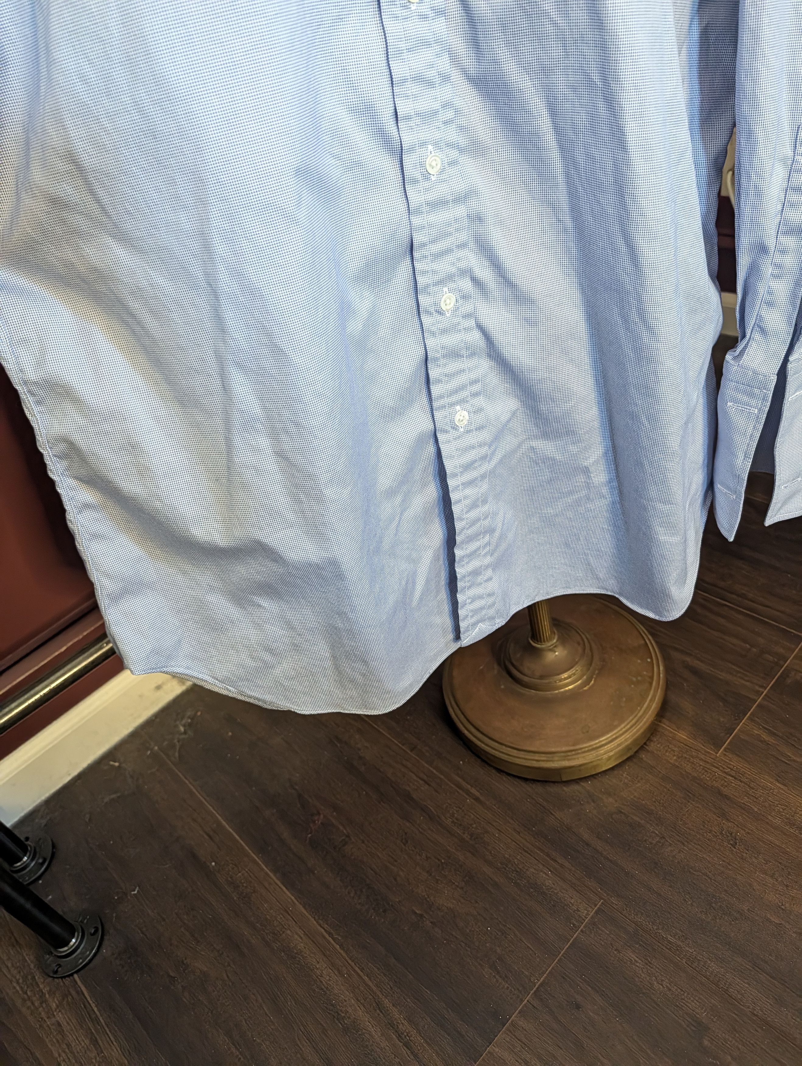 Hamilton Bespoke light blue pinpoint French Cuff MiUSA shirt Size US XXL / EU 58 / 5 - 6 Thumbnail