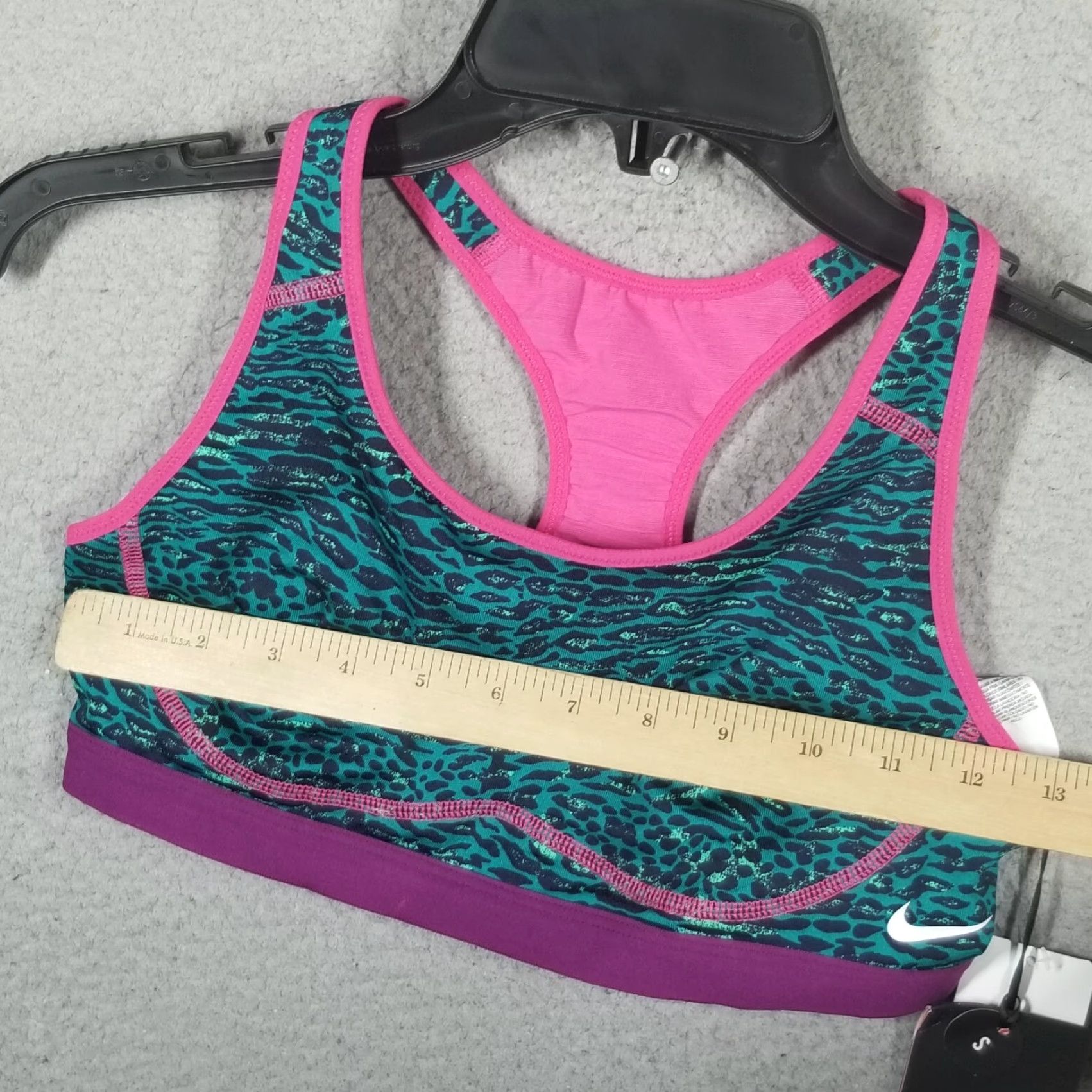 Nike Nike PRO Bra Women Large Teal Pink Venom Printed Sports Bra Tops Rare Size ONE SIZE - 6 Thumbnail