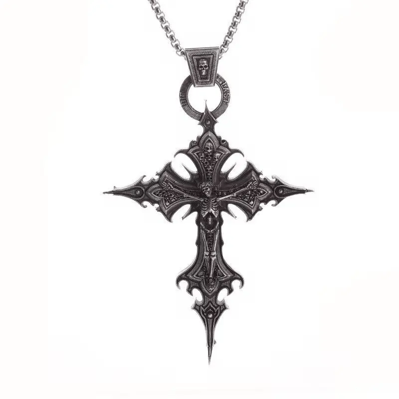 Japanese Brand Gothic Skeleton Cross Necklace Size ONE SIZE - 2 Thumbnail