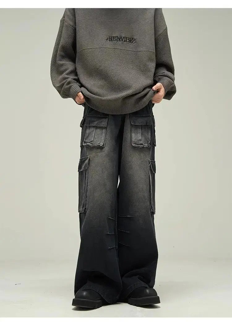 Japanese Brand Vintage multi pocket washed jeans Size US 32 / EU 48 - 2 Thumbnail