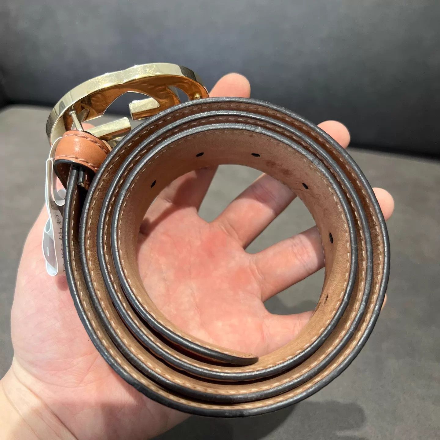 Gucci Gucci GG Monogram Full Embossed Gold Buckle Belt Size ONE SIZE - 4 Thumbnail