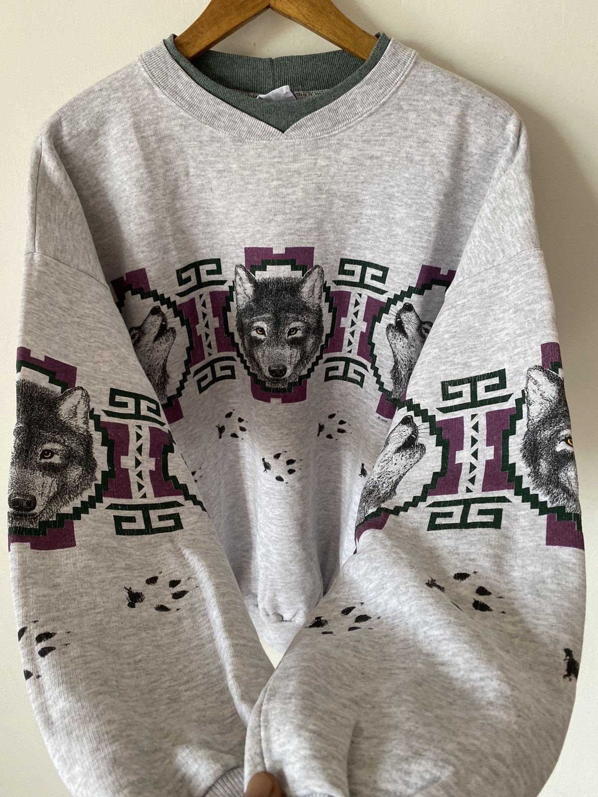 Vintage Art Unlimited Wolf Killer Snow Sweatshirt Size US XL / EU 56 / 4 - 2 Thumbnail