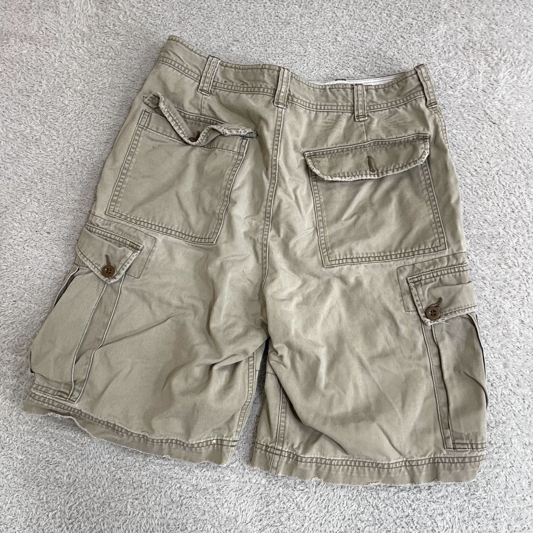 American Eagle Outfitters American Eagle Shorts Mens 31 Beige Tan Cargo Utility Skate Y2K Grunge Baggy Size US 36 / EU 52 - 2 Thumbnail
