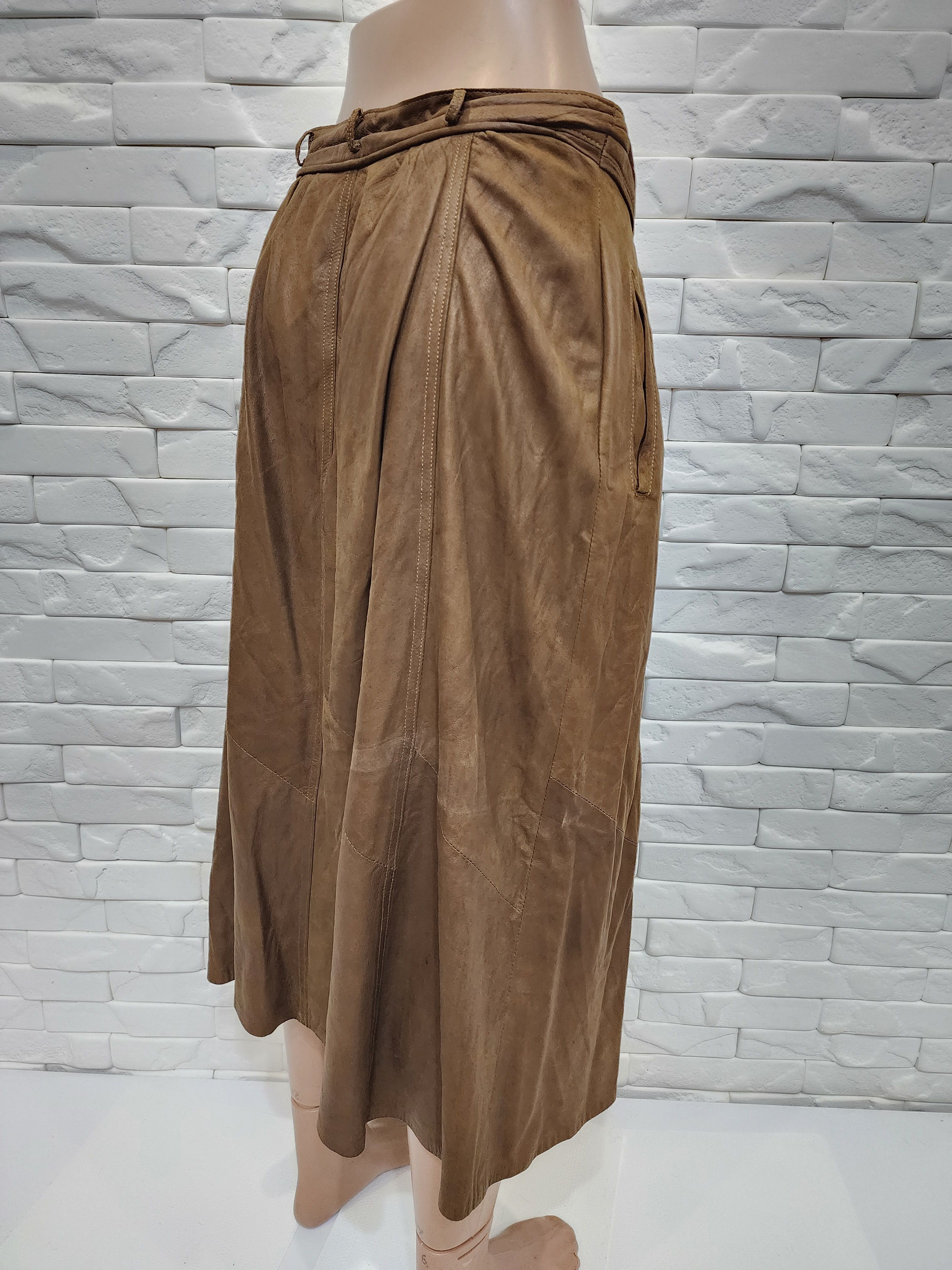 Genuine Leather Leather skirt made of thin leather. Size 28" / US 6 / IT 42 - 5 Thumbnail