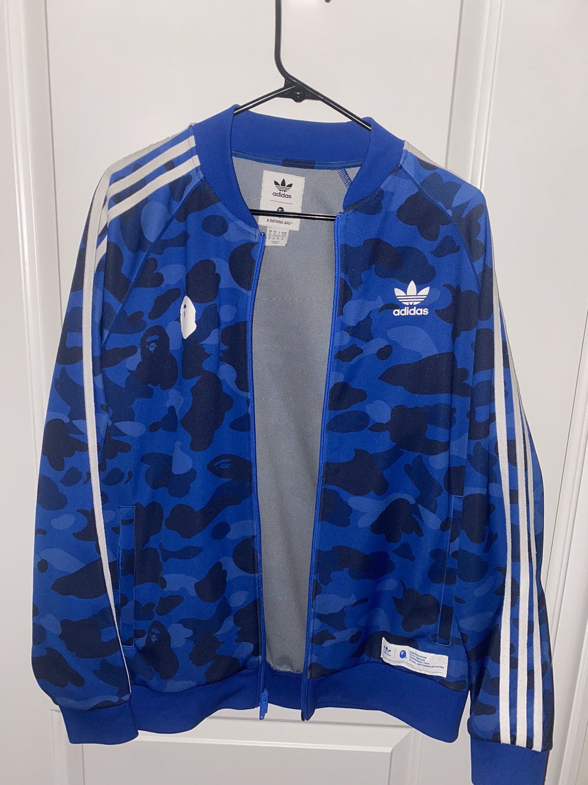 Adidas x bape jacket blue best sale