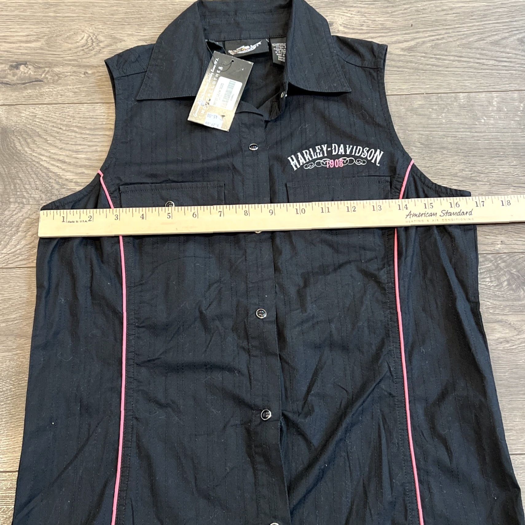 Harley Davidson Harley-Davidson Pearl Snap Sleeveless Vest Womens XL Black Biker Casual Size XL / US 12-14 / IT 48-50 - 4 Thumbnail