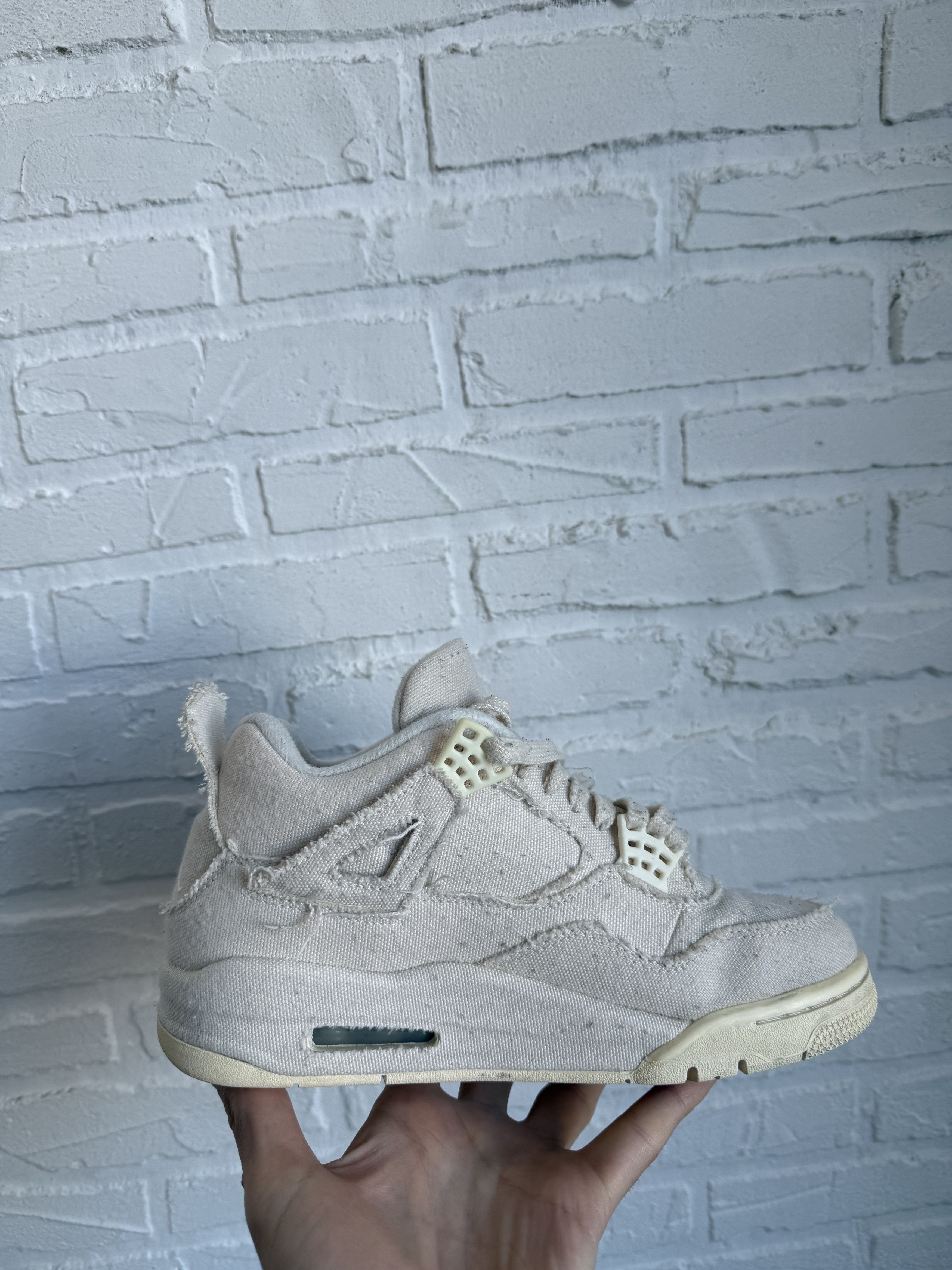 Nike Nike Air Jordan 4 Sail Blank Canvas Cement Grey Size US 6.5 / IT 36.5 - 7 Thumbnail
