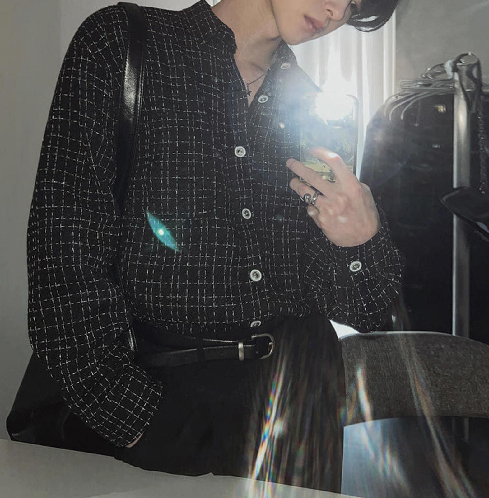 Vintage White Checked Oversized Button-Up Shirt, Casual Mens Shirt Size US M / EU 48-50 / 2 - 5 Thumbnail