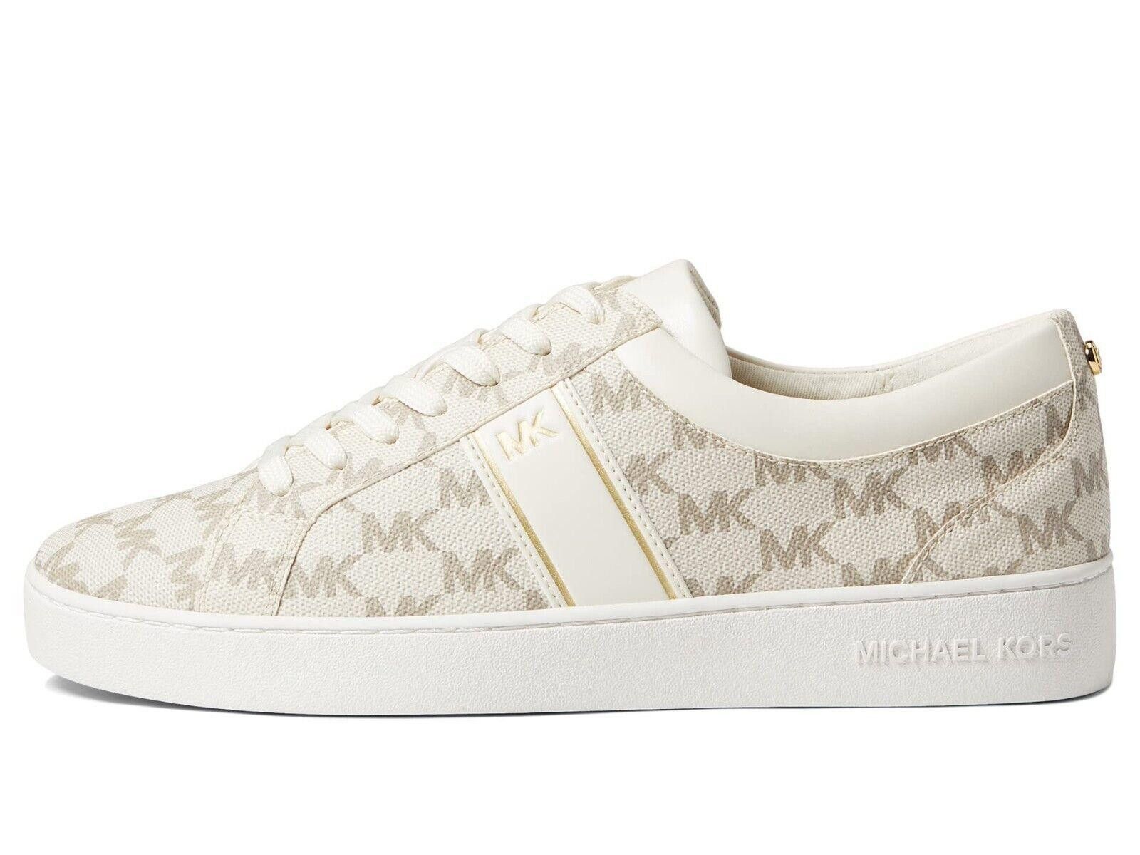 Michael Kors Womens Michael Kors Juno Stripe Lace-Up Shoe Vanilla 9 M NEW Size US 9 / IT 39 - 4 Thumbnail