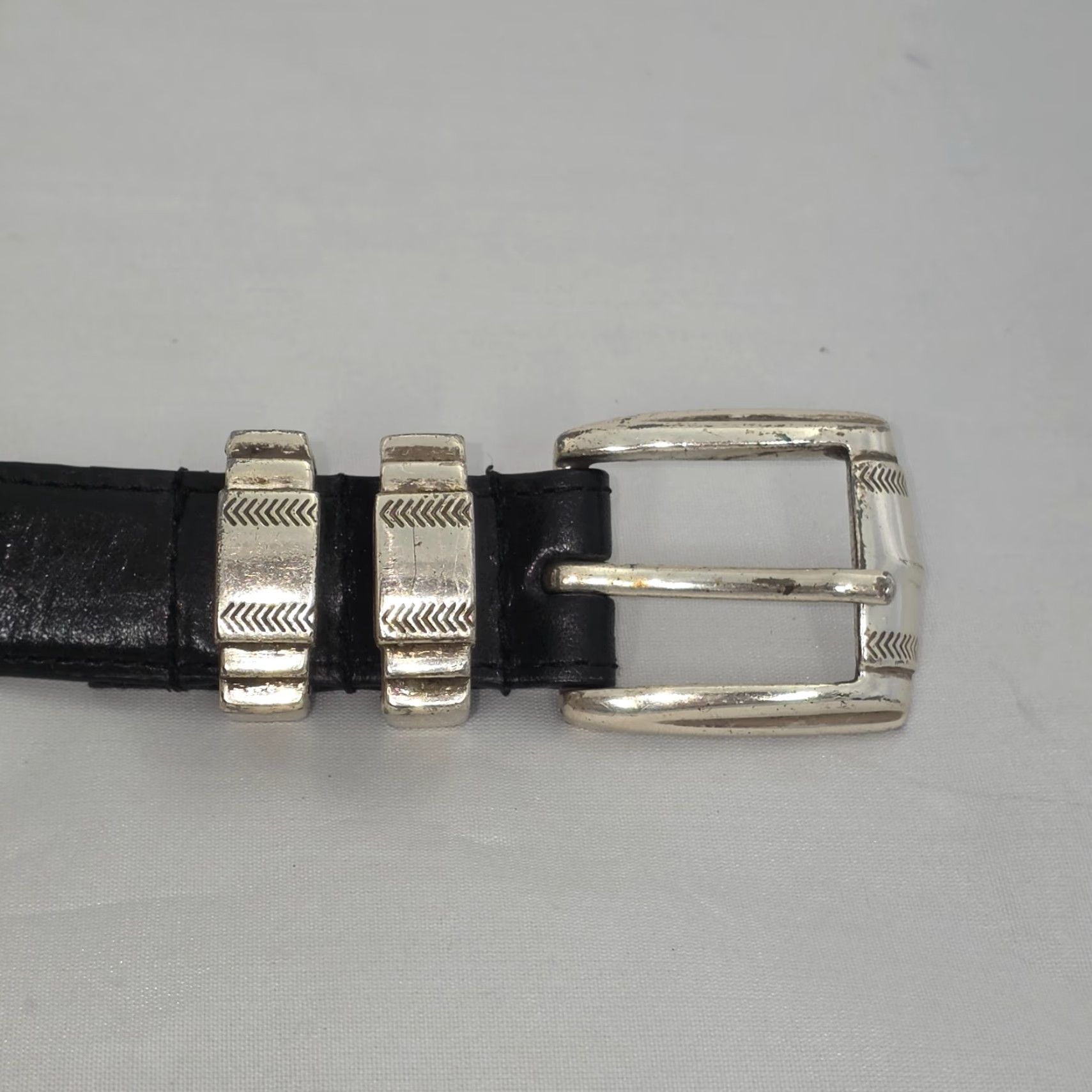 Vintage AML 3000 Men's Top Grain Oil Tan Black Leather Golf Club Belt Size 42 Size US XL / EU 56 / 4 - 2 Thumbnail