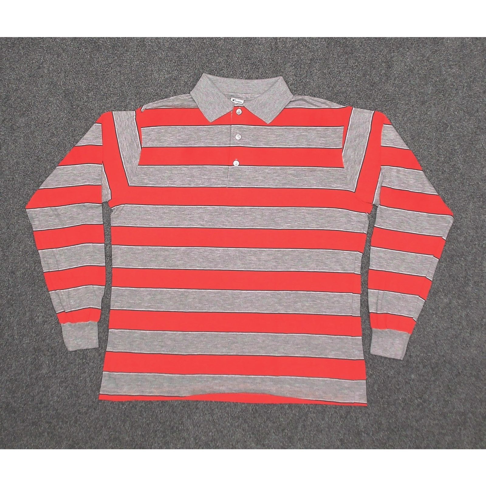 Champion 80s Champion Tri-Blend Single Stitch Striped Polo XL Size US XL / EU 56 / 4 - 3 Thumbnail