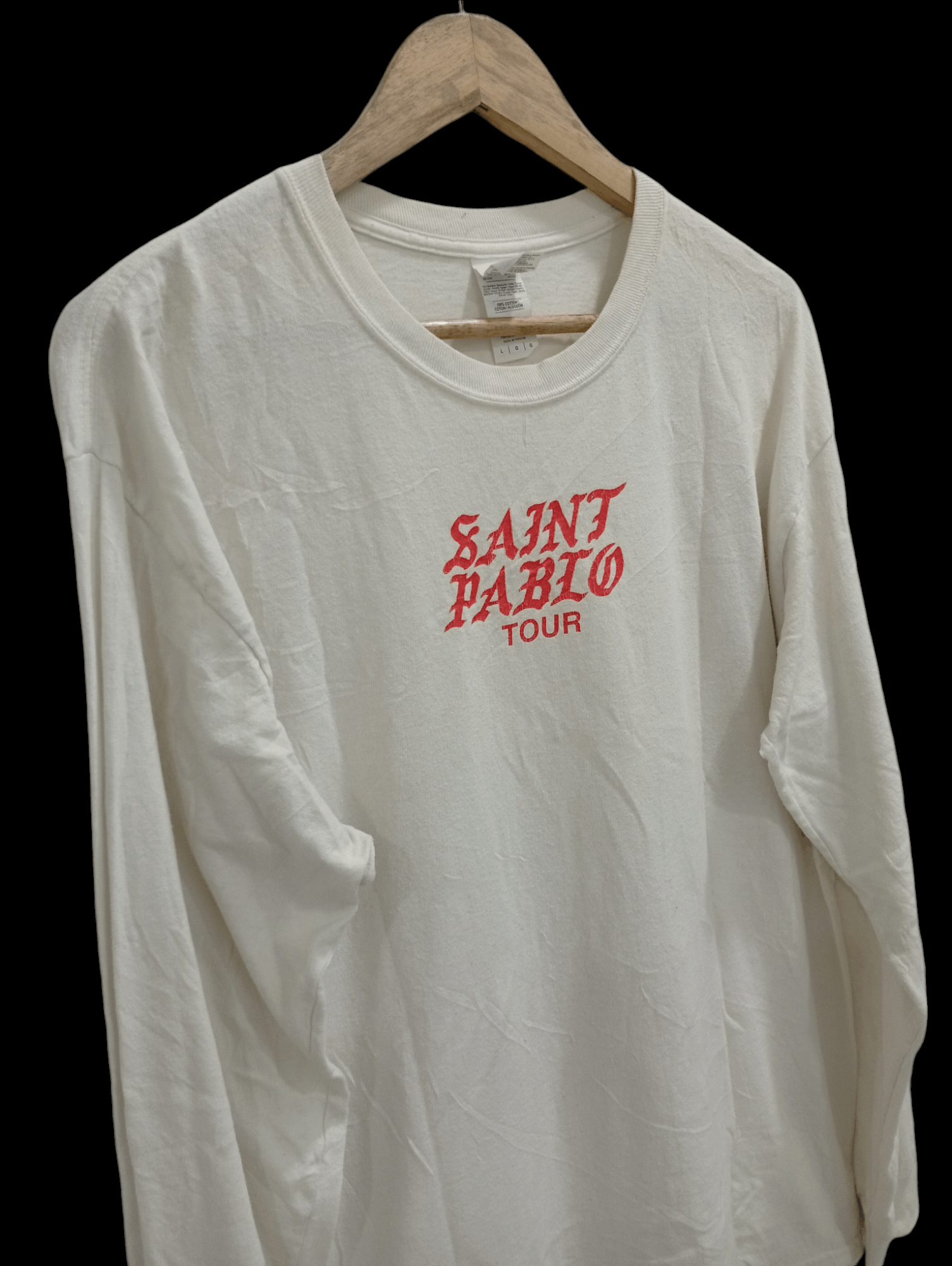 Kanye West × Rap Tees × Vintage 🔥🔥Kanye West Saint Pablo Tour LS T-Shirt Size US L / EU 52-54 / 3 - 4 Thumbnail