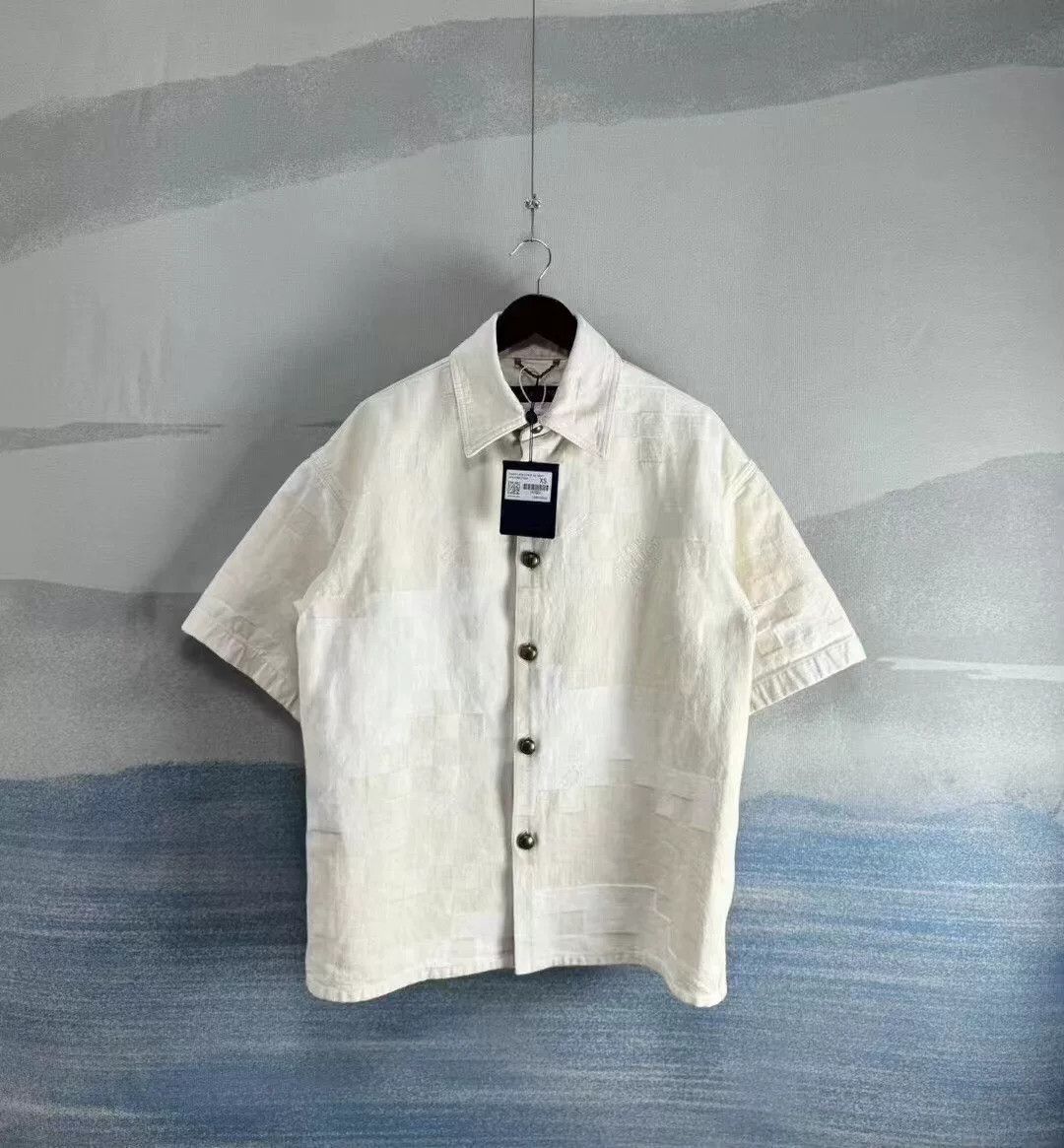 Louis Vuitton Louis Vuitton Beige Short Sleeve Button-Up Shirt Size US XS / EU 42 / 0 - 1 Thumbnail