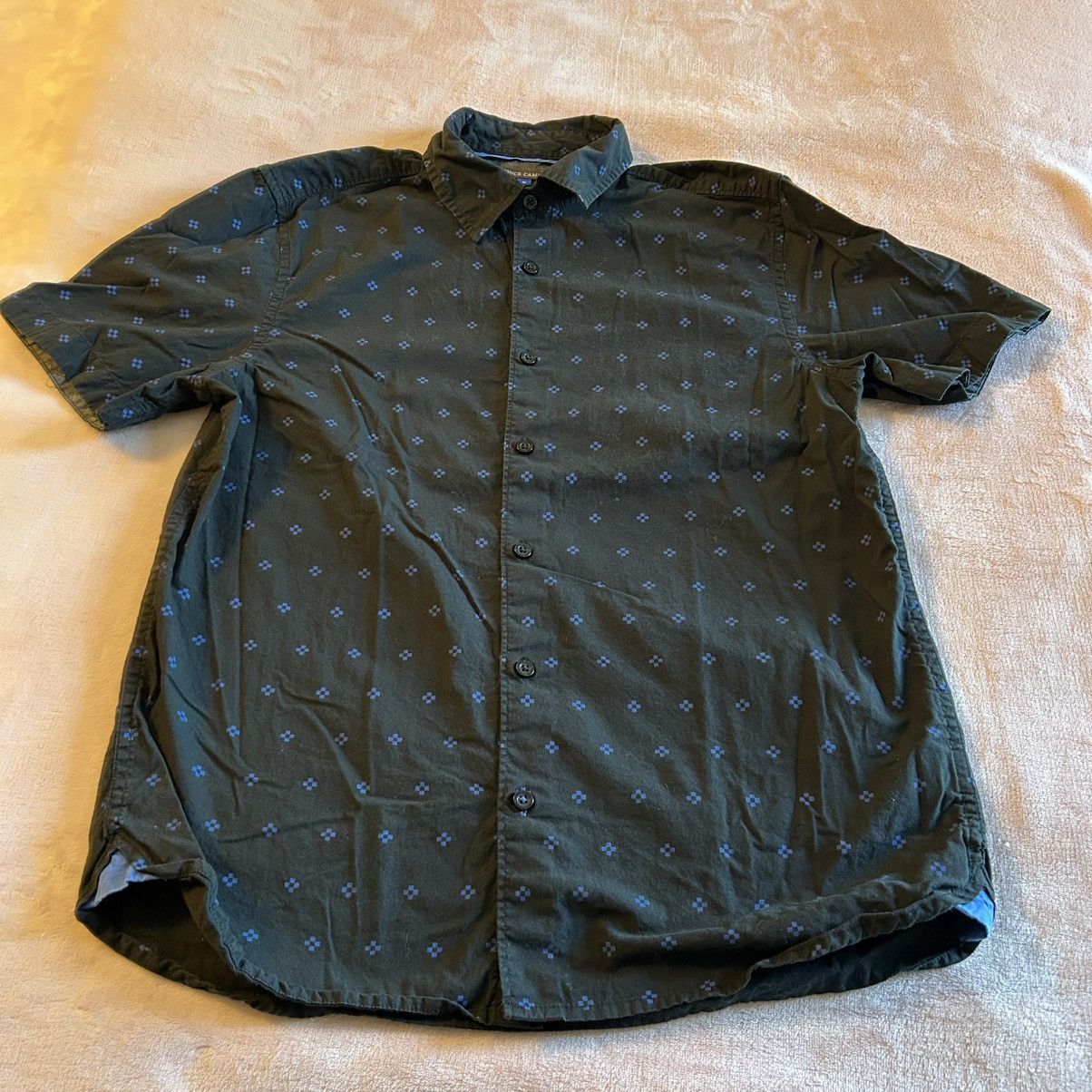 Vince Camuto Vince Camuto black with blue geometric print S/S button down Size US S / EU 44-46 / 1 - 1 Thumbnail