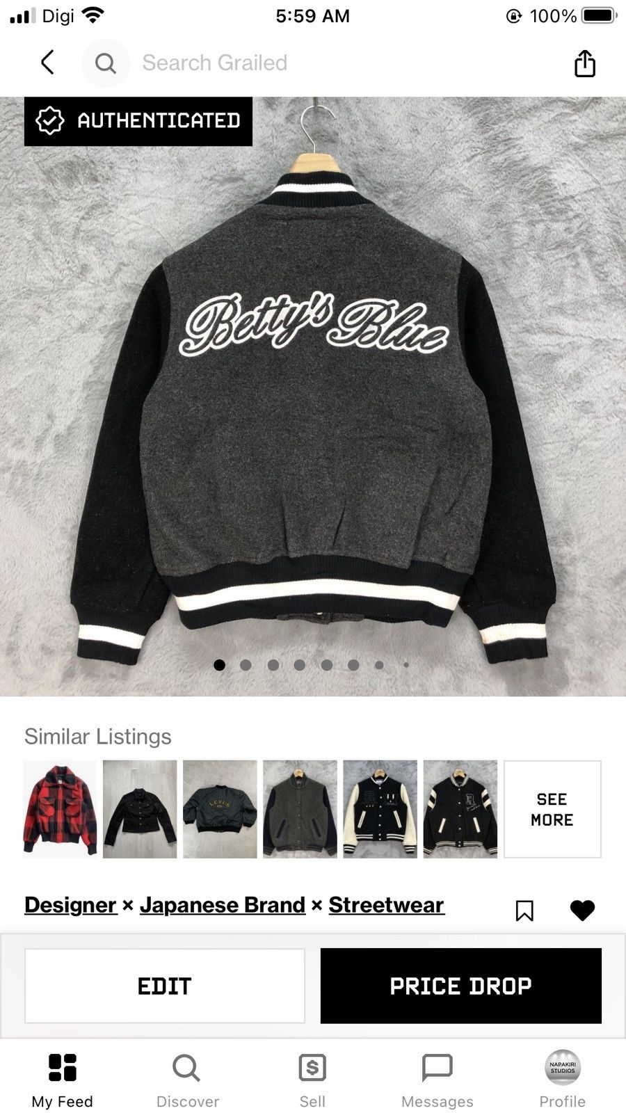 Japanese Brand BETTY'S BLUE by Shinji Abe Varsity Jacket #4838-173 Size S / US 4 / IT 40 - 14 Thumbnail