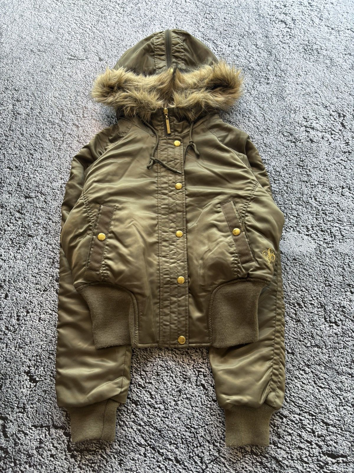 Other Deadstock SOUTHPOLE N2B Faux fur cropped bomber jacket Size S / US 4 / IT 40 - 2 Thumbnail