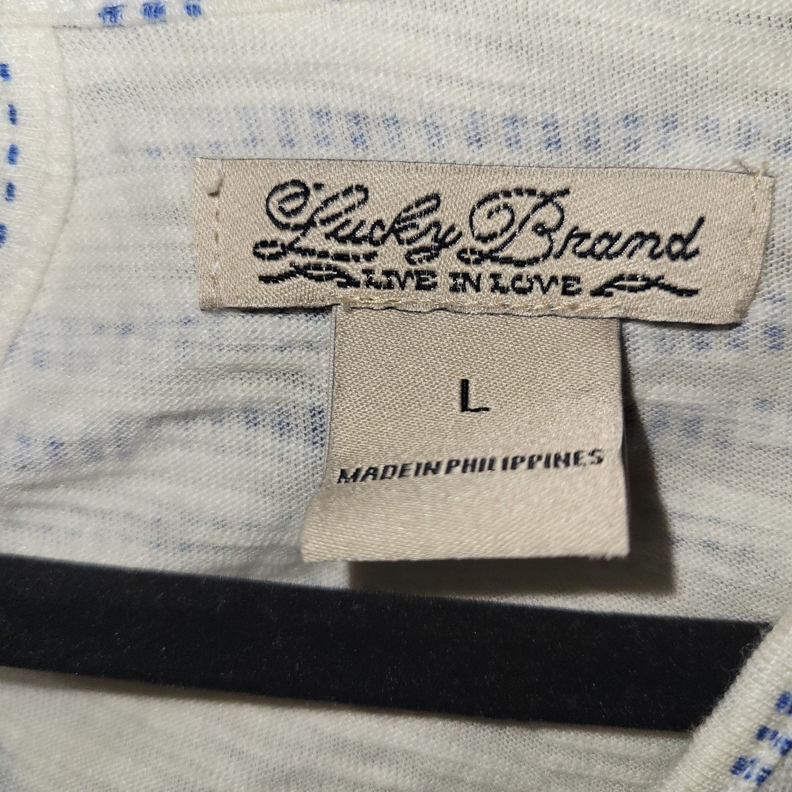 Lucky Brand Lucky Brand Summer White Blue Dress Size Large Aztec Boho Size L / US 10 / IT 46 - 2 Thumbnail