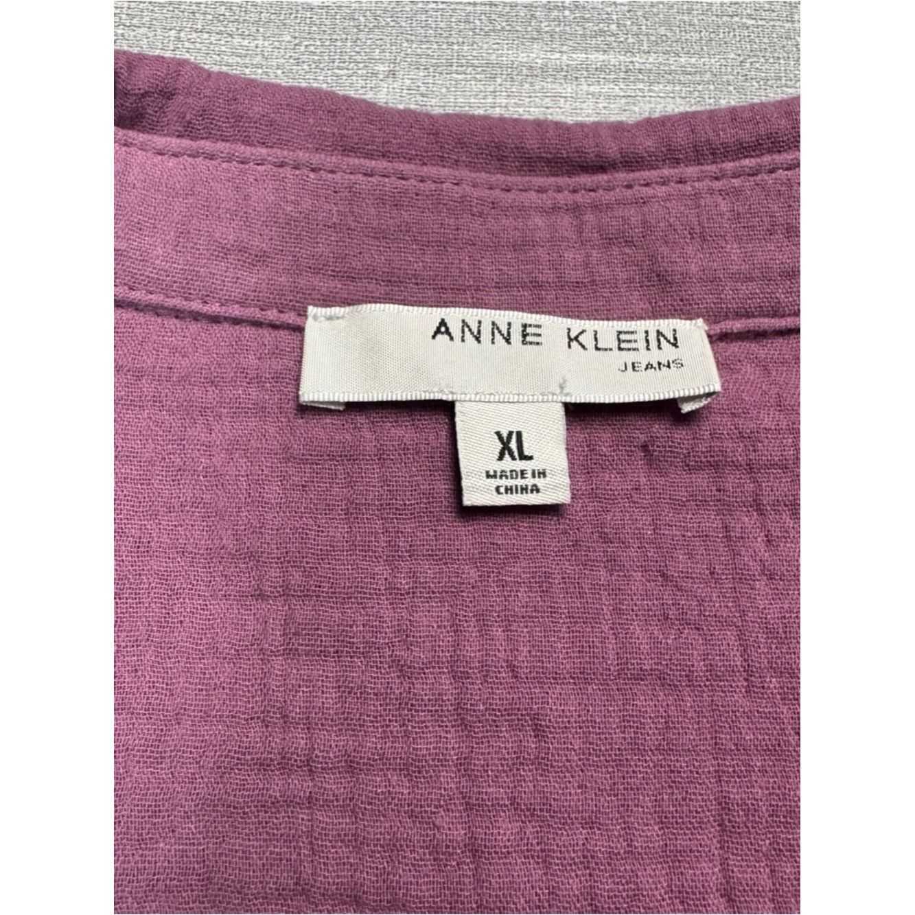 Anne Klein New Anne Klein Lucile Double-Gauze Cotton Mauve Shirt Size Size XL / US 12-14 / IT 48-50 - 7 Thumbnail