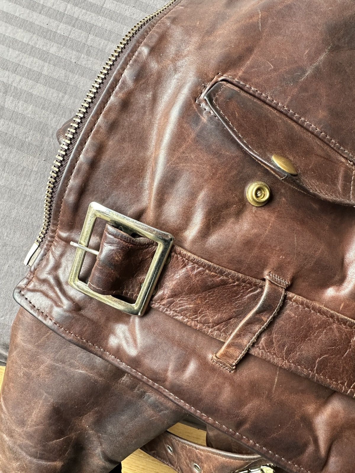 Schott Schott Perfecto 619 Hand Oiled Brown Cowhide Leather Jacket Size US M / EU 48-50 / 2 - 13 Thumbnail