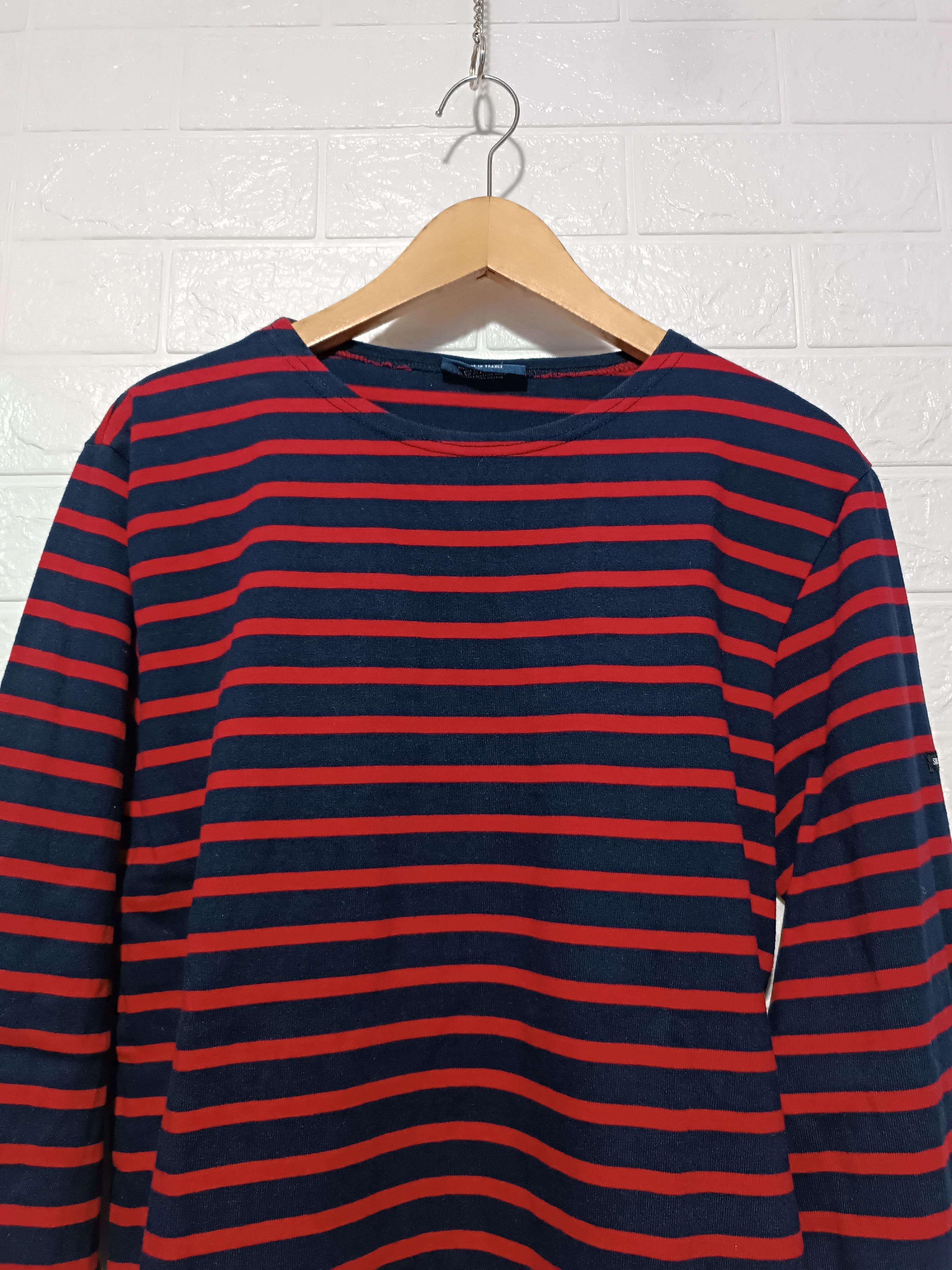 Saint James Saint James Red Blue Stripe T-shirt Nirvana Style Size US L / EU 52-54 / 3 - 4 Thumbnail