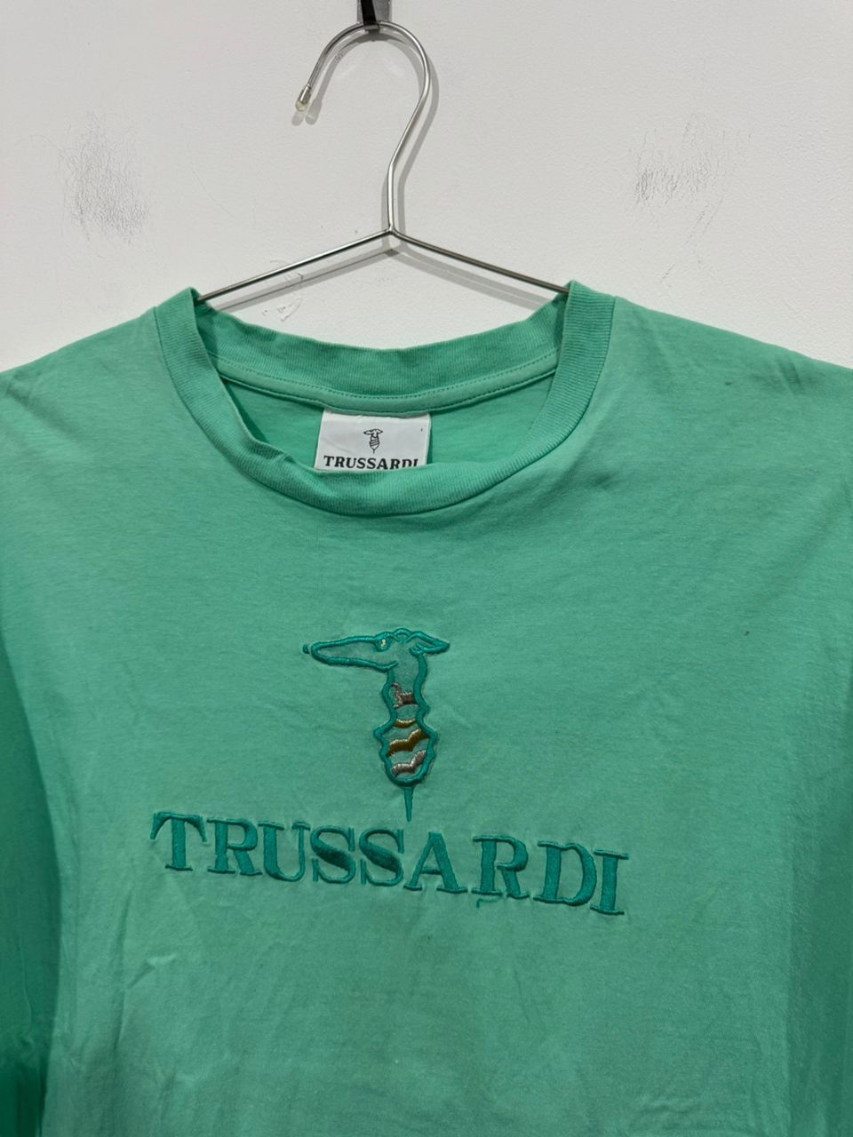 Trussardi Vintage 90s Trussardi Embroidered Logo Tee Size US M / EU 48-50 / 2 - 2 Thumbnail