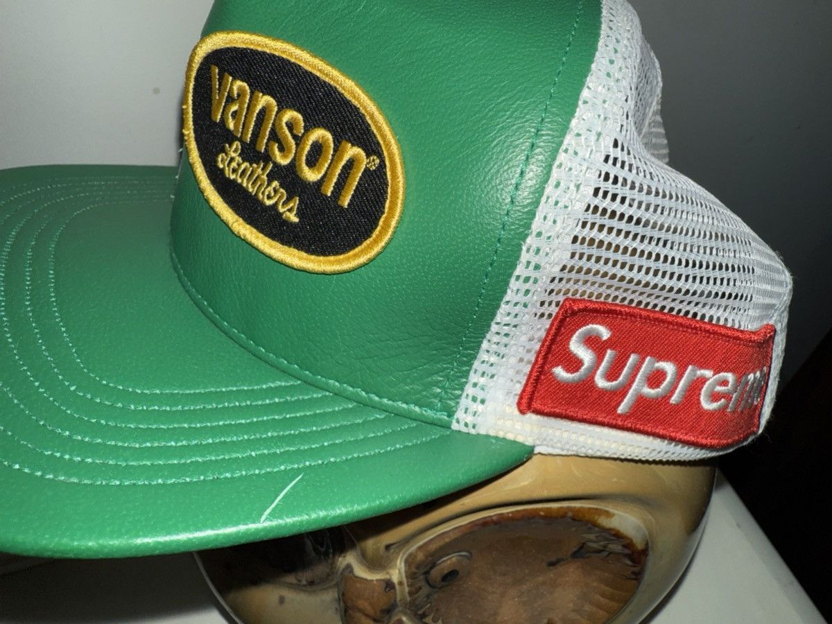 Supreme × Vanson Leathers Vanson Leather + Supreme “Trucker Hat” snapback Leather! Size ONE SIZE - 4 Thumbnail