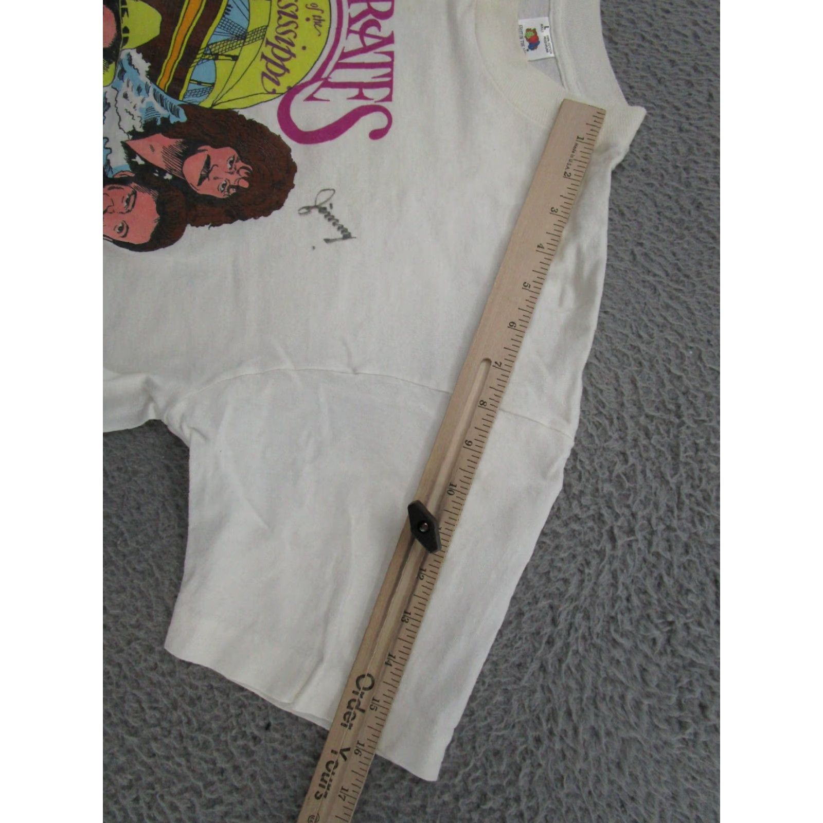 Fruit Of The Loom VINTAGE Pirates of the Mississippi Band Music SIGNED AUTOGRAPHED Shirt SZ L / Mens / White / Short Sleeve / T-Shirt Size US L / EU 52-54 / 3 - 7 Thumbnail