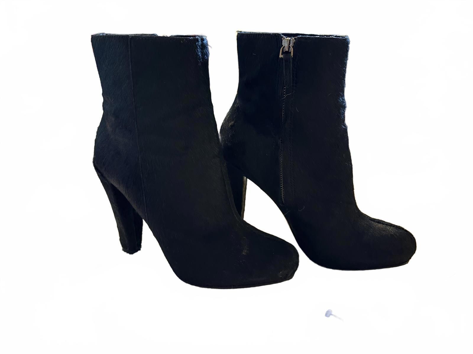 Theory Theory Debra Ponyhair Black Women's Heeled Boots sz 39 Size US 8.5 / IT 38.5 - 1 Thumbnail
