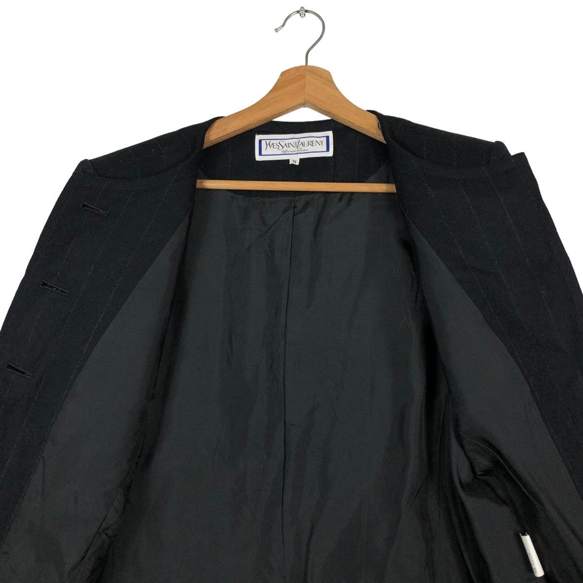 Yves Saint Laurent 🔥VINTAGE CROPPED COATS JACKET YVES SAINT LAURENT STRIPED Size M / US 6-8 / IT 42-44 - 10 Thumbnail