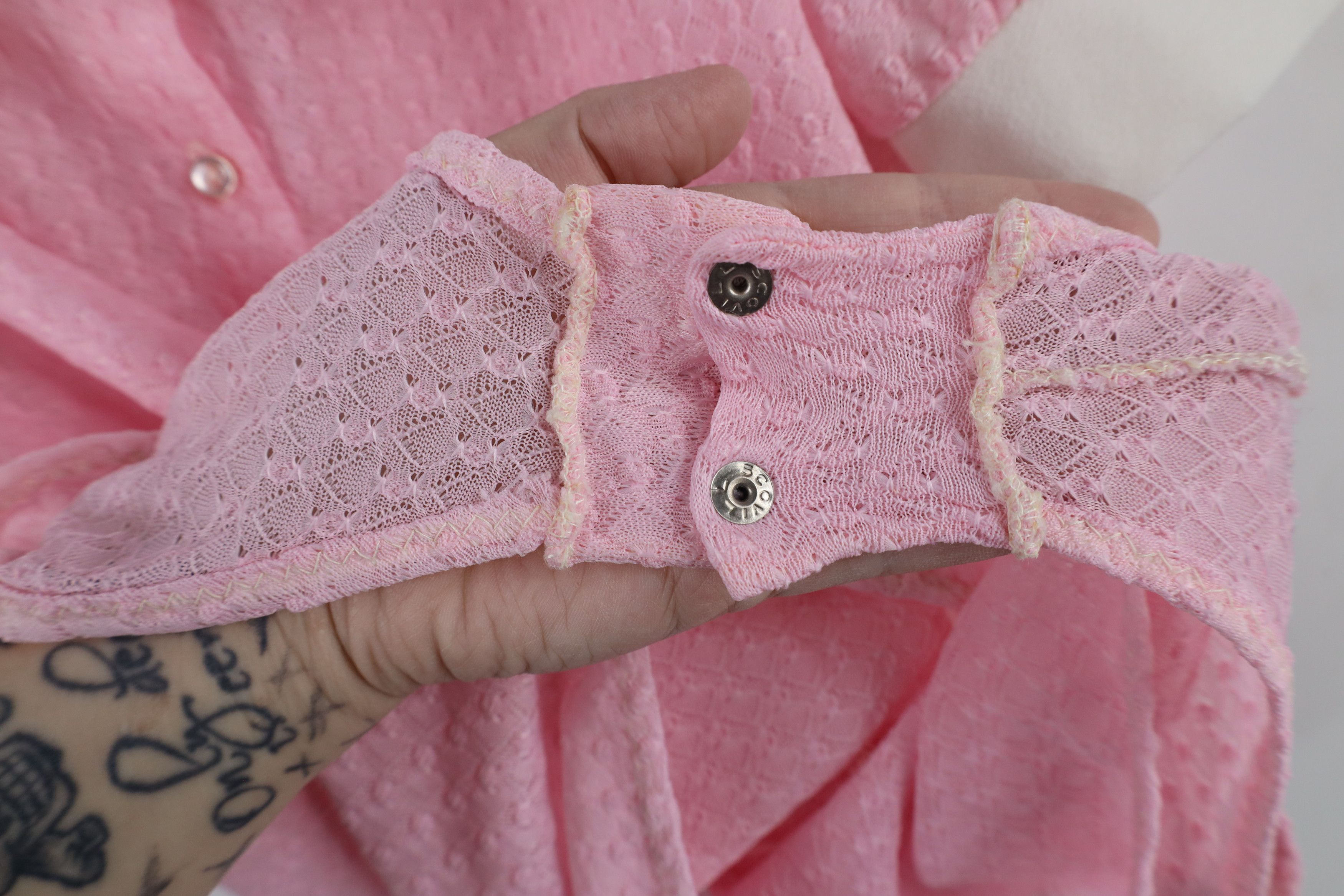Vintage Vintage 60s 70s Rockabilly Collared Body Suit Pink USA Size L / US 10 / IT 46 - 7 Thumbnail
