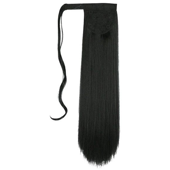 Other 22 Inches Black Long Synthetic Wrapped Ponytail Extension Size ONE SIZE - 2 Thumbnail