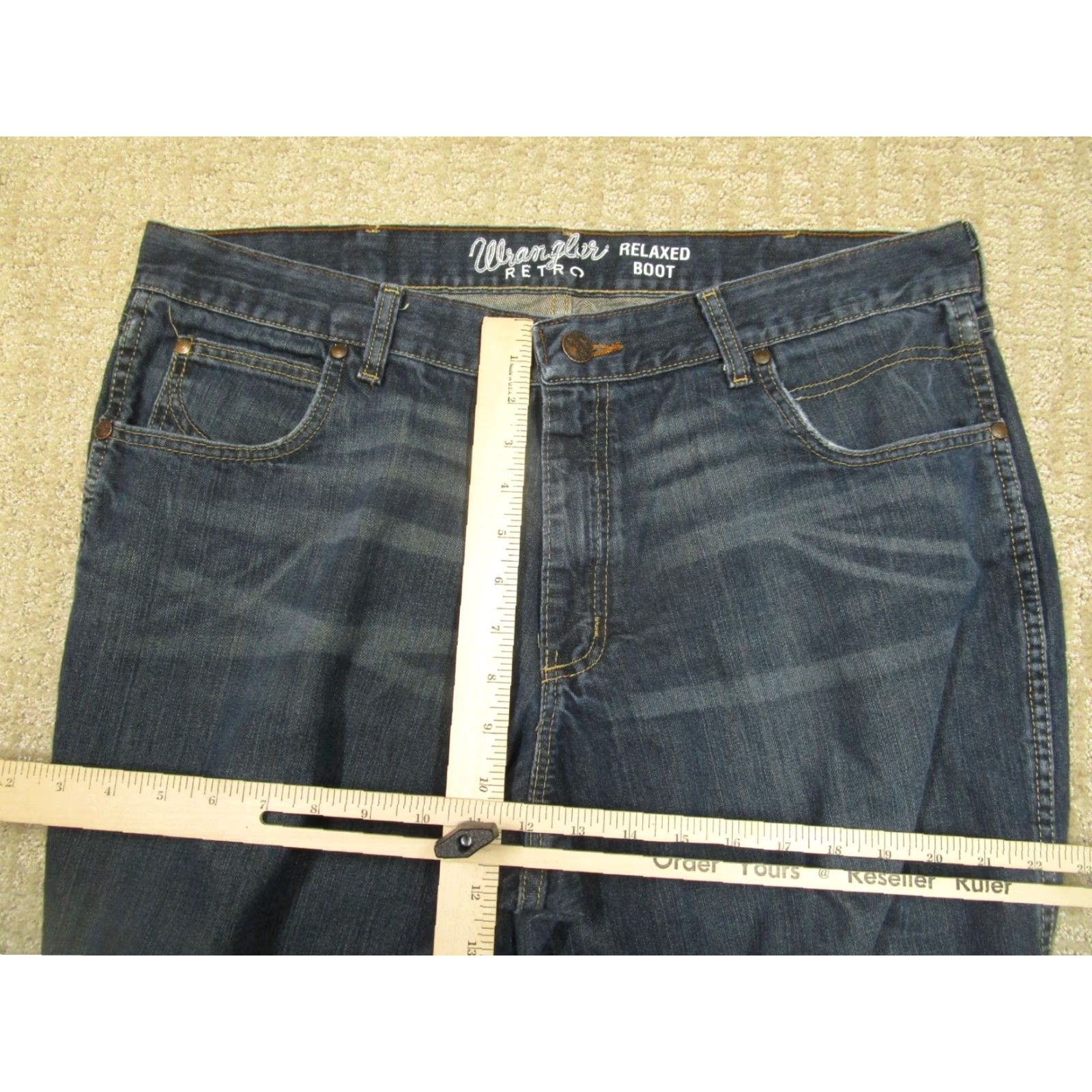 Wrangler Wrangler Retro Jeans Mens 38x32 Blue Bootcut Western Denim Jeans 5-Pocket Dark Wash Pants Jeans Mens Size US 38 / EU 54 - 6 Thumbnail