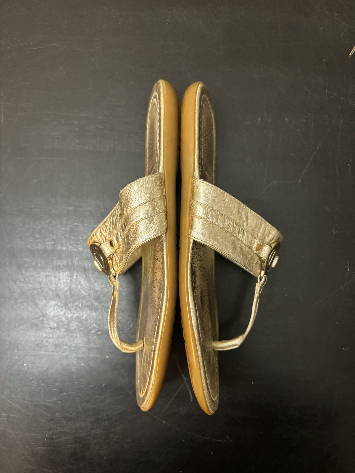 Dior Christian Dior CD Logo Strap Sandals Metallic Gold Size US 7 / IT 37 - 4 Thumbnail