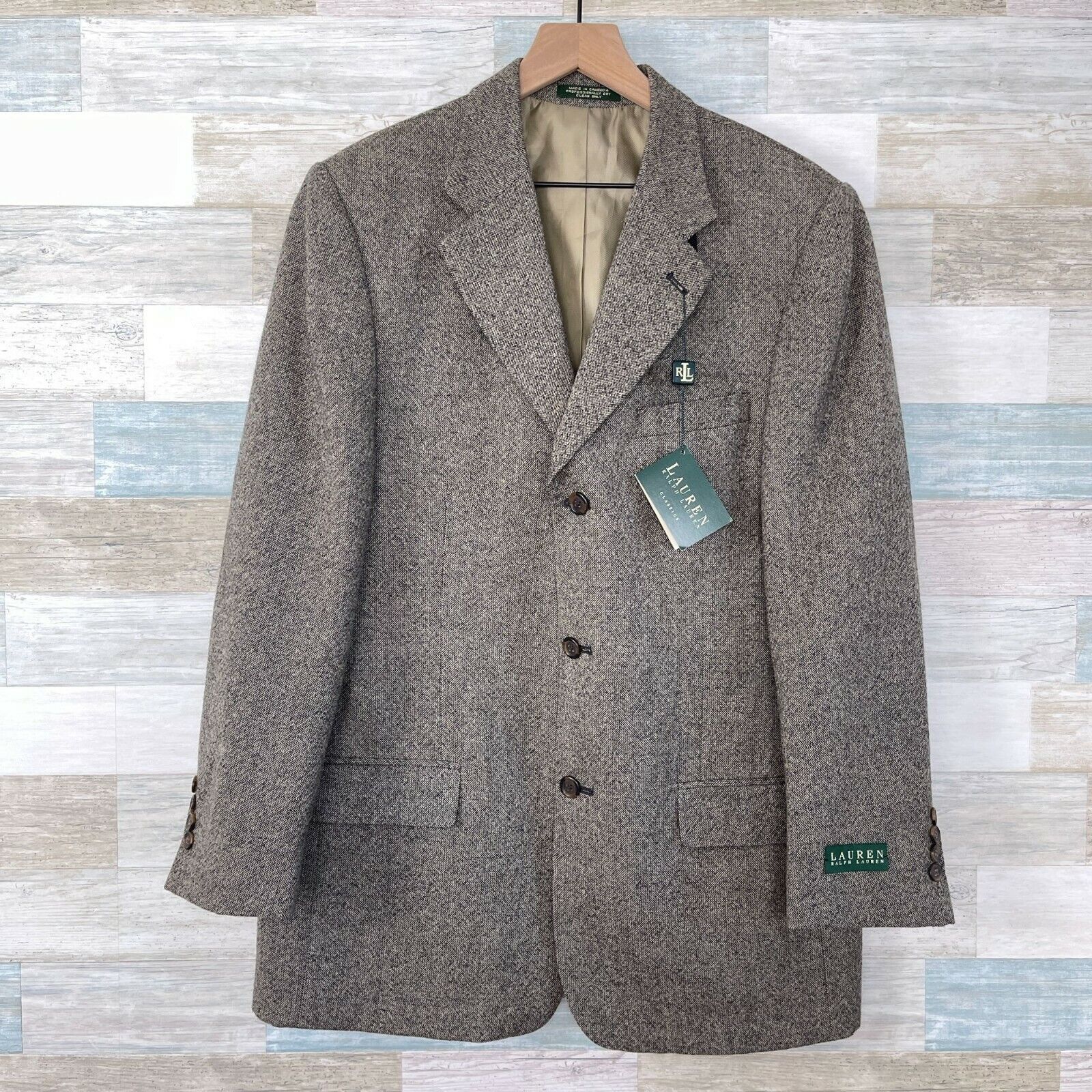 Lauren Ralph Lauren LRL Ralph Lauren Tweed Wool Sport Coat Brown Mens 42L Size 42L - 1 Thumbnail