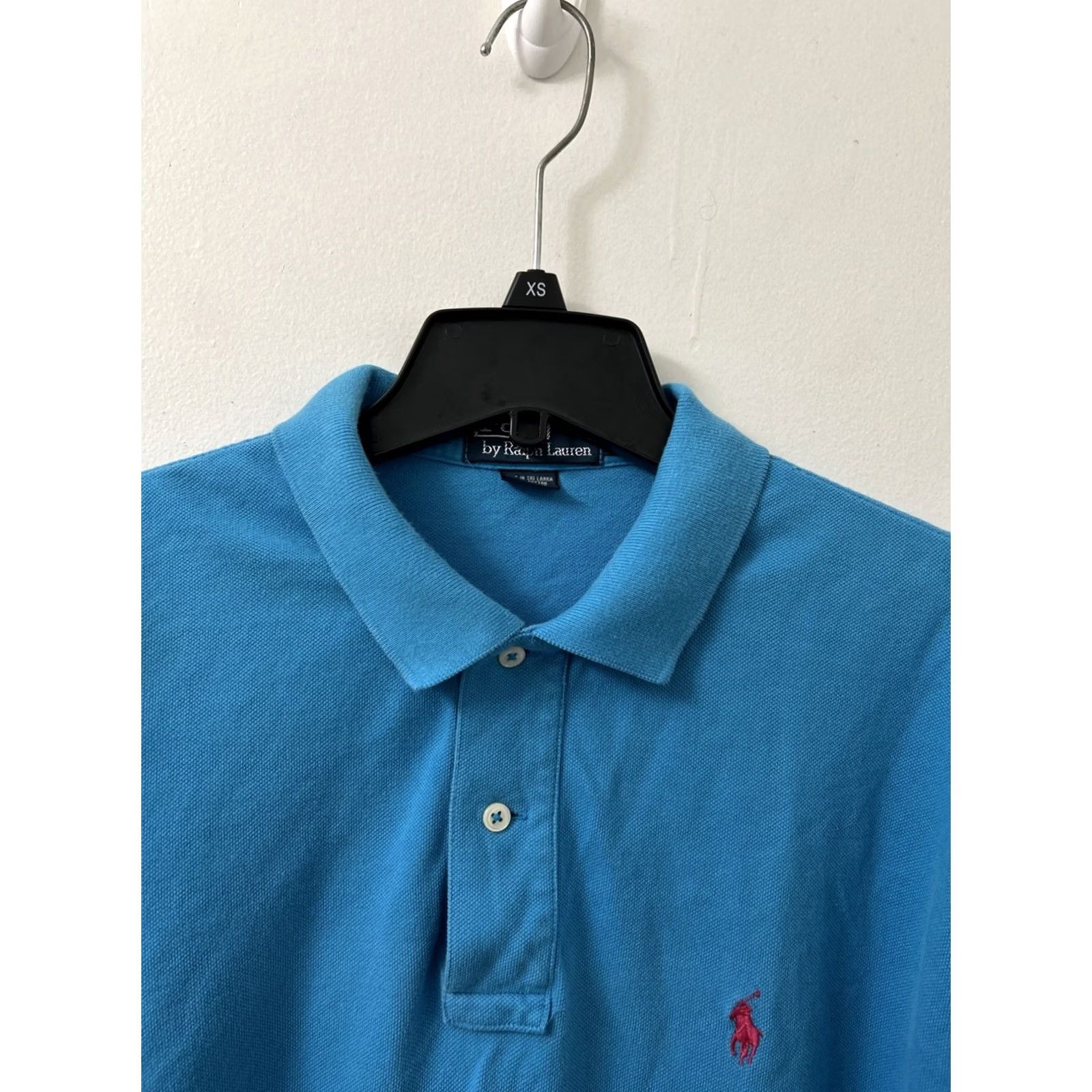 Polo Ralph Lauren VINTAGE Polo Ralph Lauren Shirt Mens Large Blue Cotton Pink Pony Short Sleeve Polo Shirt L Mens Women's? Size US L / EU 52-54 / 3 - 6 Thumbnail