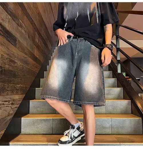 VIBE Black High Street Vintage Loose Fit Denim Shorts Size US 29 - 1 Thumbnail