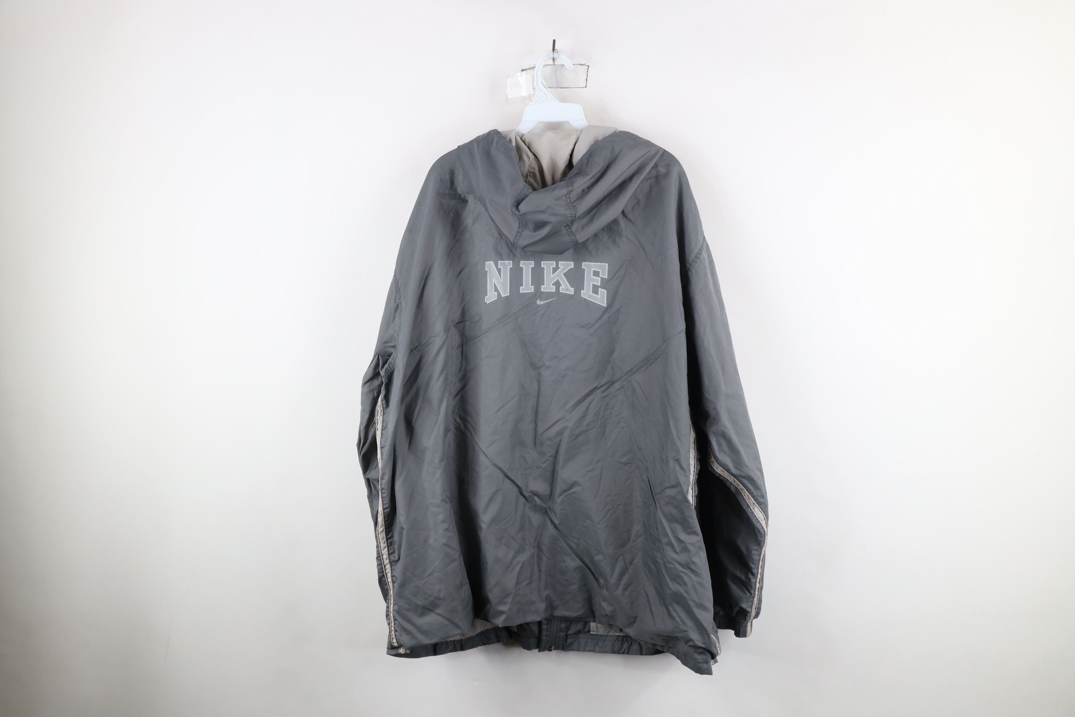 Nike × Vintage Vintage 90s Nike Scott Mini Swoosh Lined Hooded Jacket Gray Size US XXL / EU 58 / 5 - 16 Thumbnail