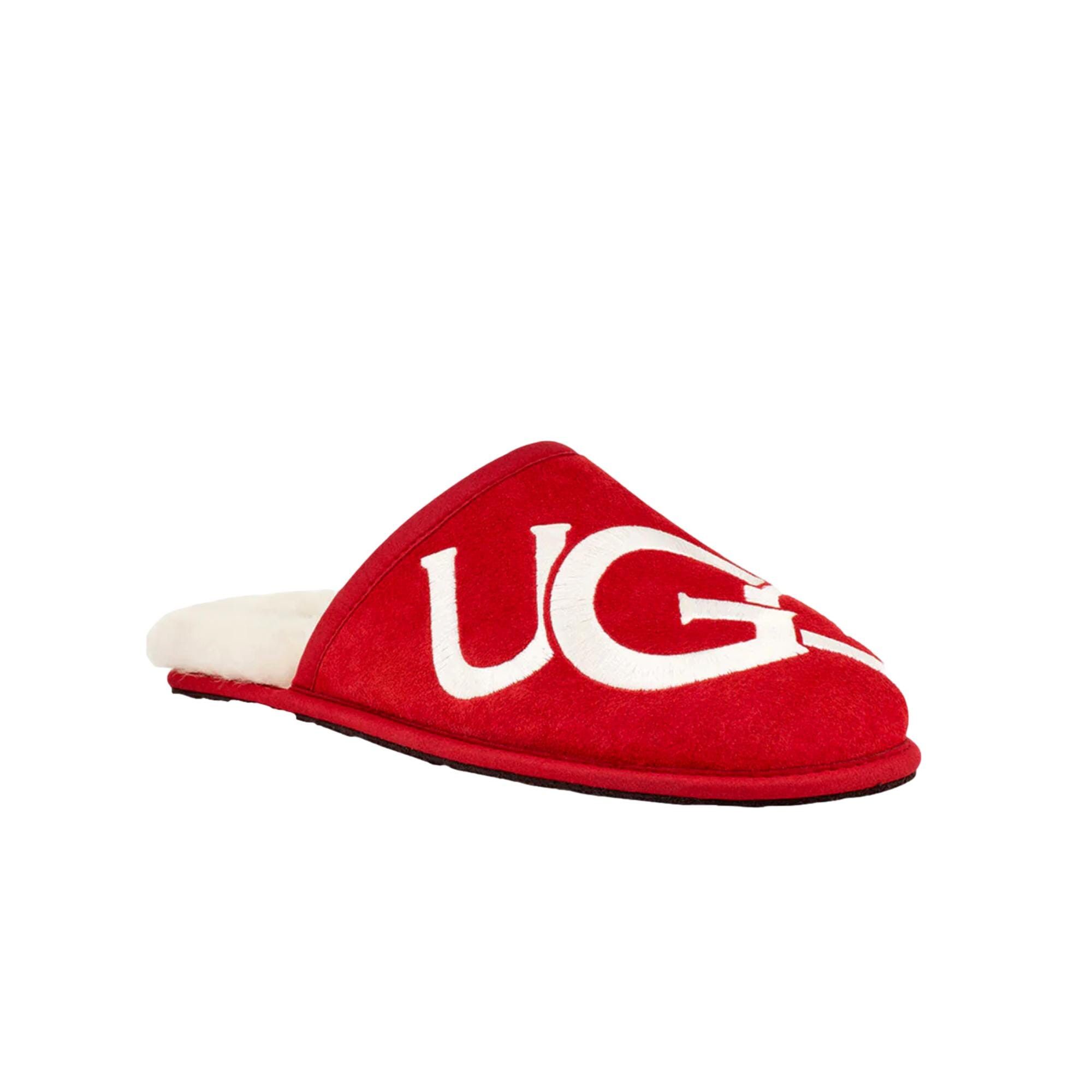 Ugg Scuff Logo Samba Red / Cream 1101324-SRCR Size US 11 / EU 44 - 1 Thumbnail