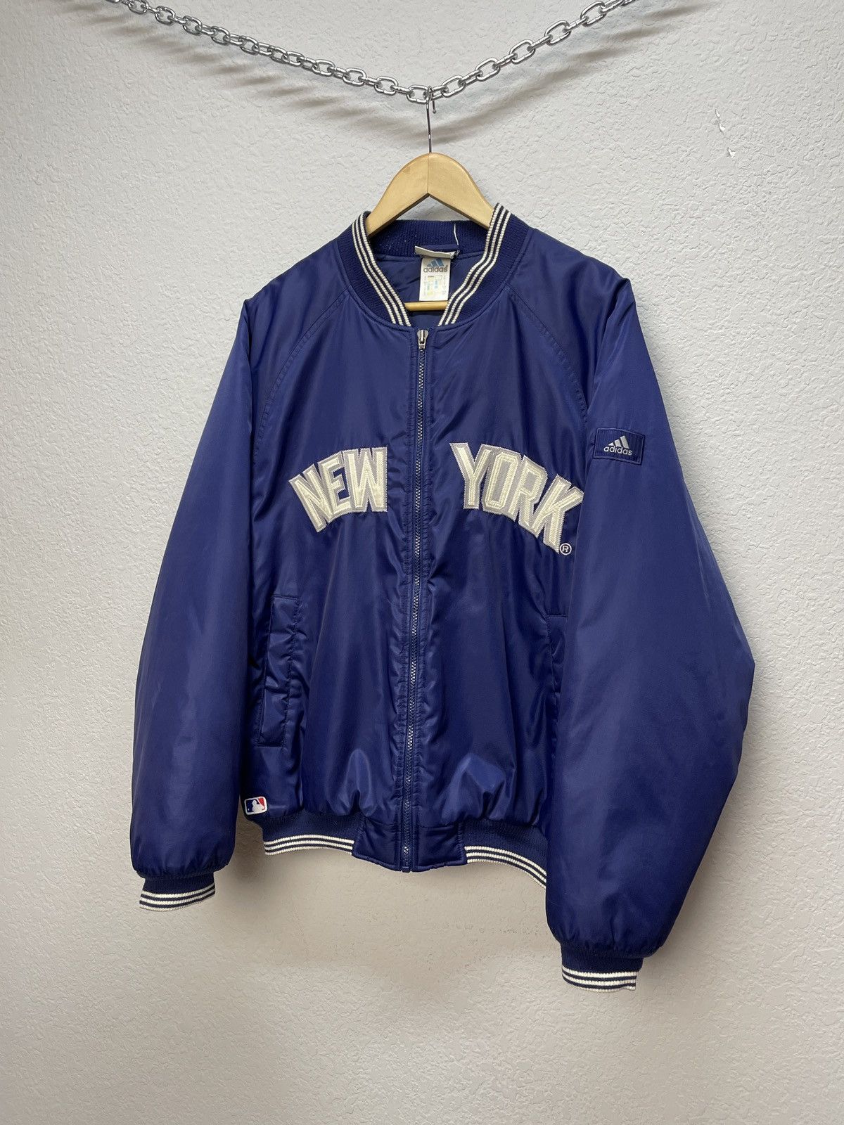 New York Yankees × Nike × Vintage Vintage y2k Adidas New York Yankees Varsity Bobners Jacket Size US M / EU 48-50 / 2 - 3 Thumbnail