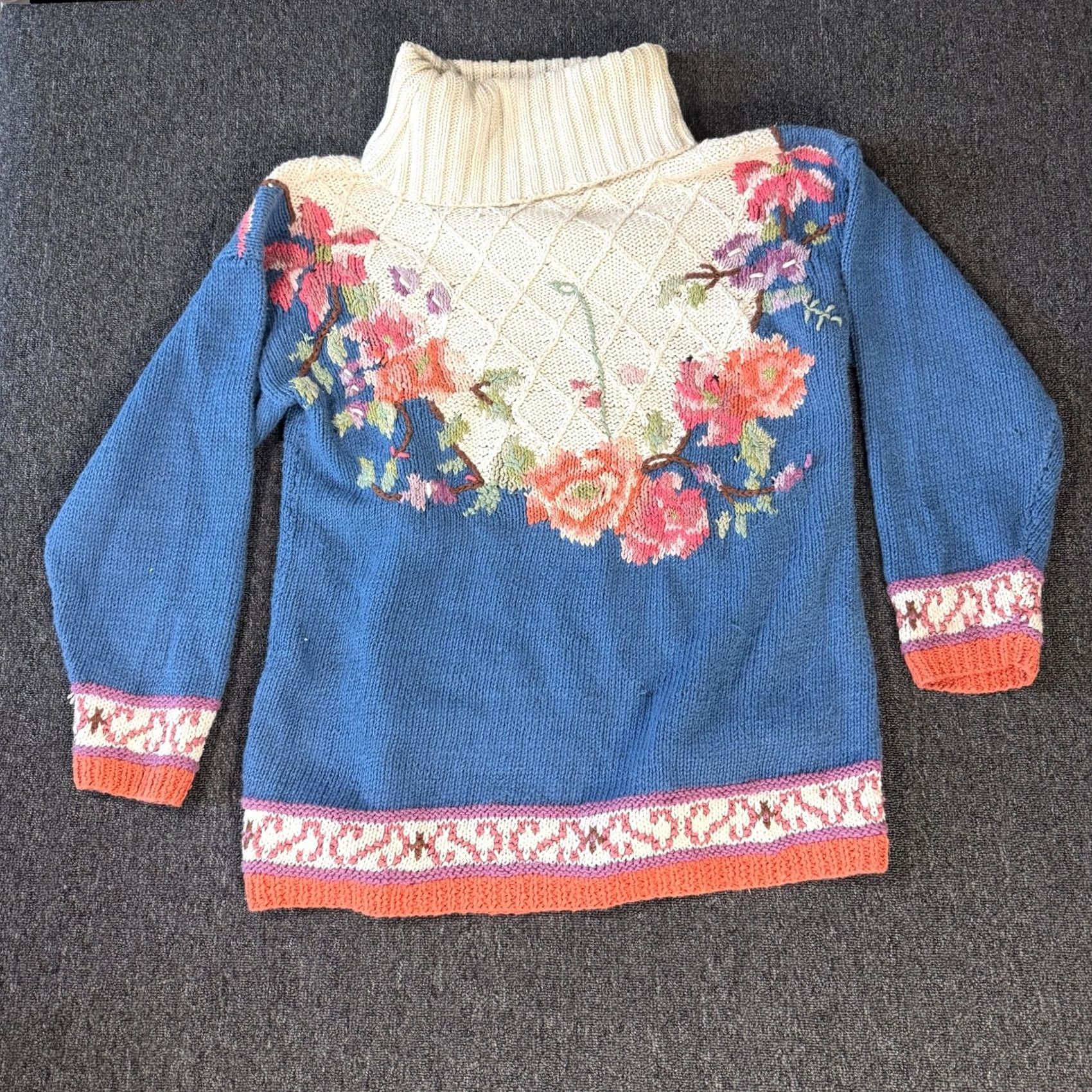 Vintage VINTAGE Melbourne Knit Sweater Small Cream Chunky Floral Country Y2k Longsleeve S Womens Size S / US 4 / IT 40 - 2 Thumbnail