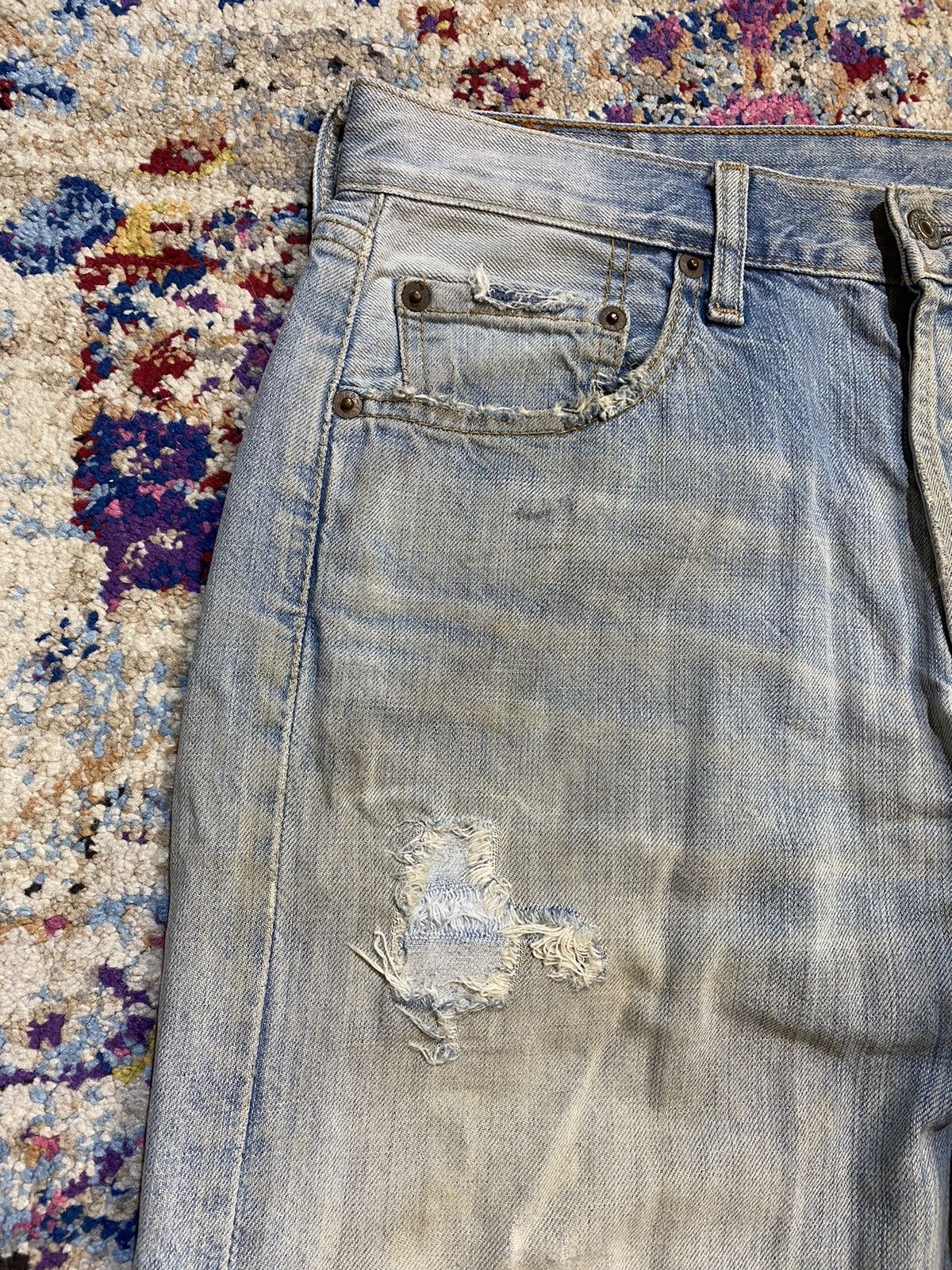 Levi's × Vintage Distressed Washed Blue Rindem Japan 501 Levis 30x32 Size US 32 / EU 48 - 10 Thumbnail